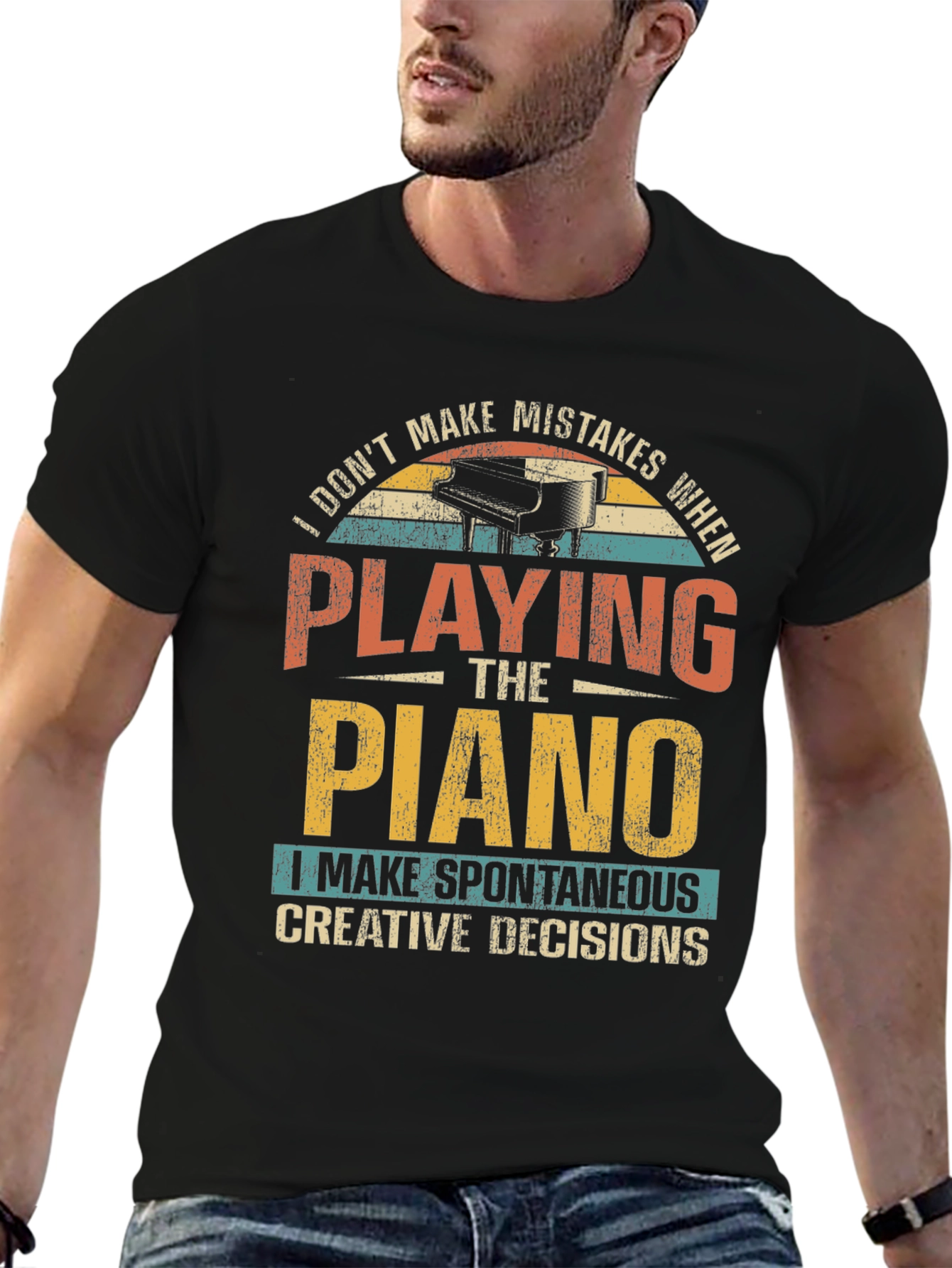 Funny Piano T-Shirt - Spontaneous Creative Decisions