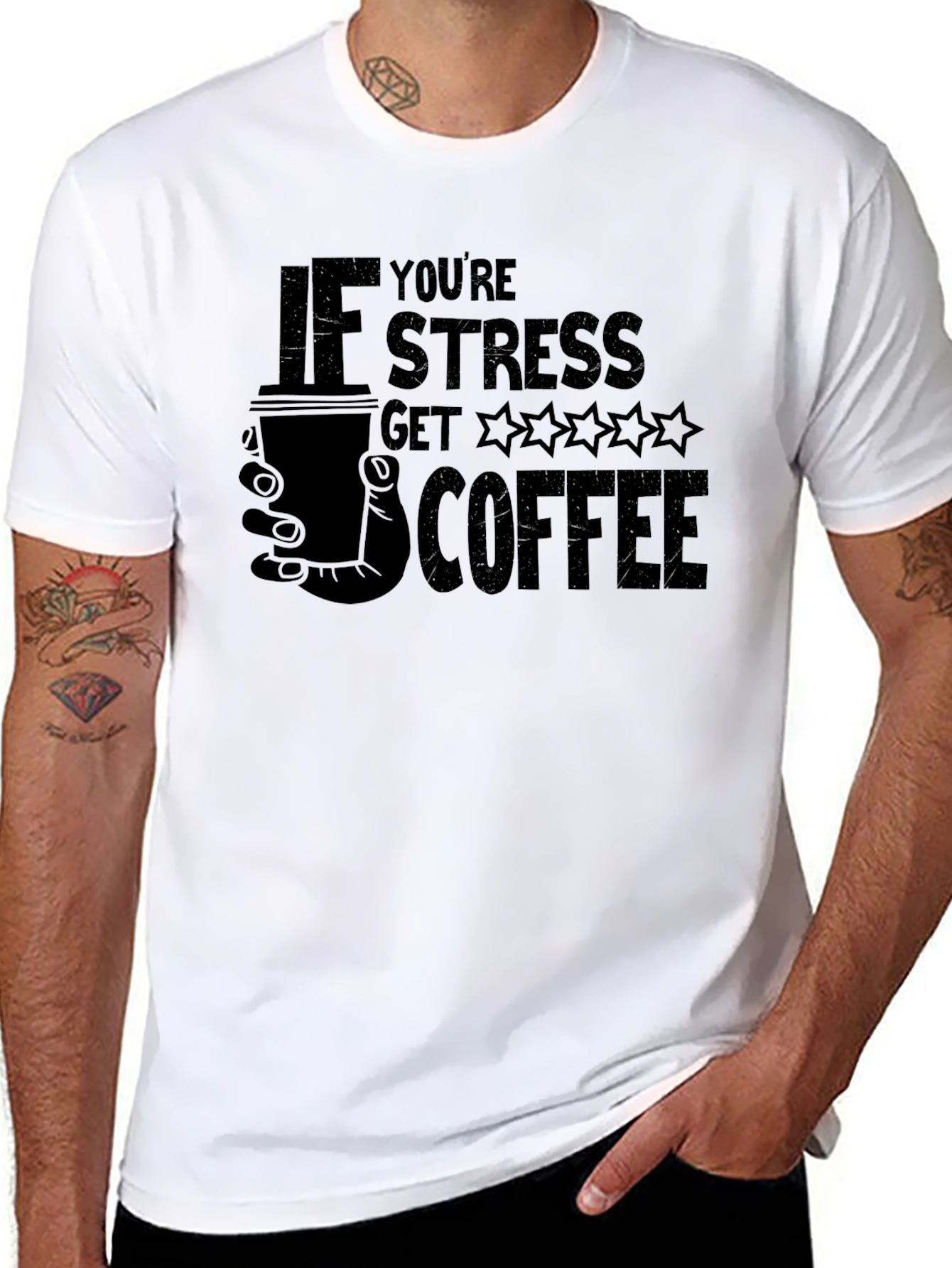 If Youre Stressed Get Coffee Graphic Tee
