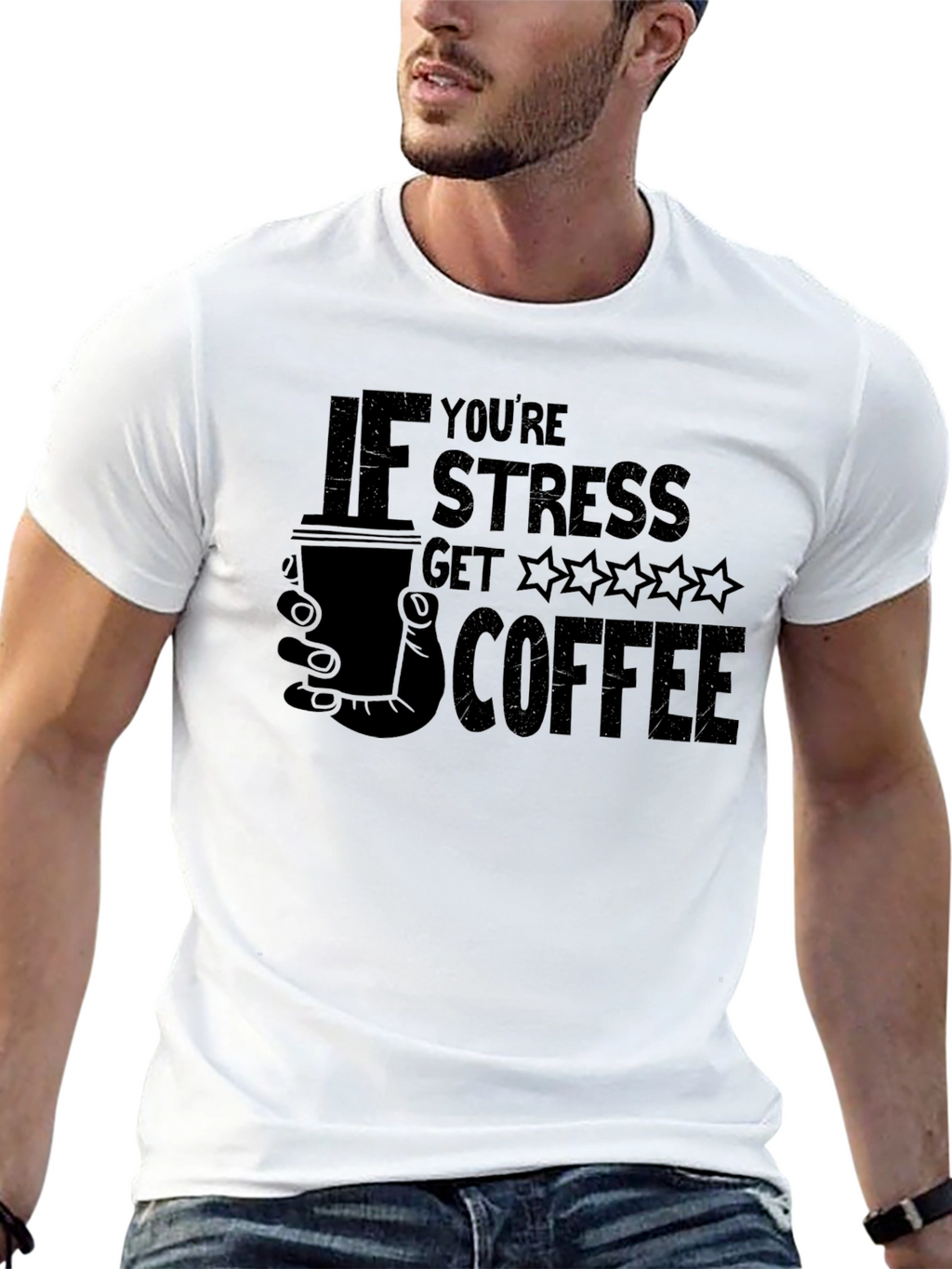 If Youre Stressed Get Coffee Graphic Tee