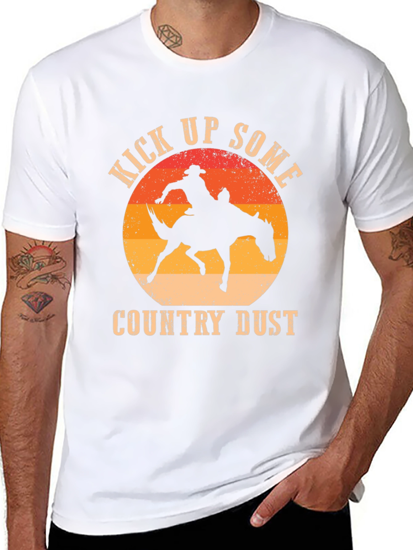 Kick Up Some Country Dust Cowboy Graphic T-Shirt