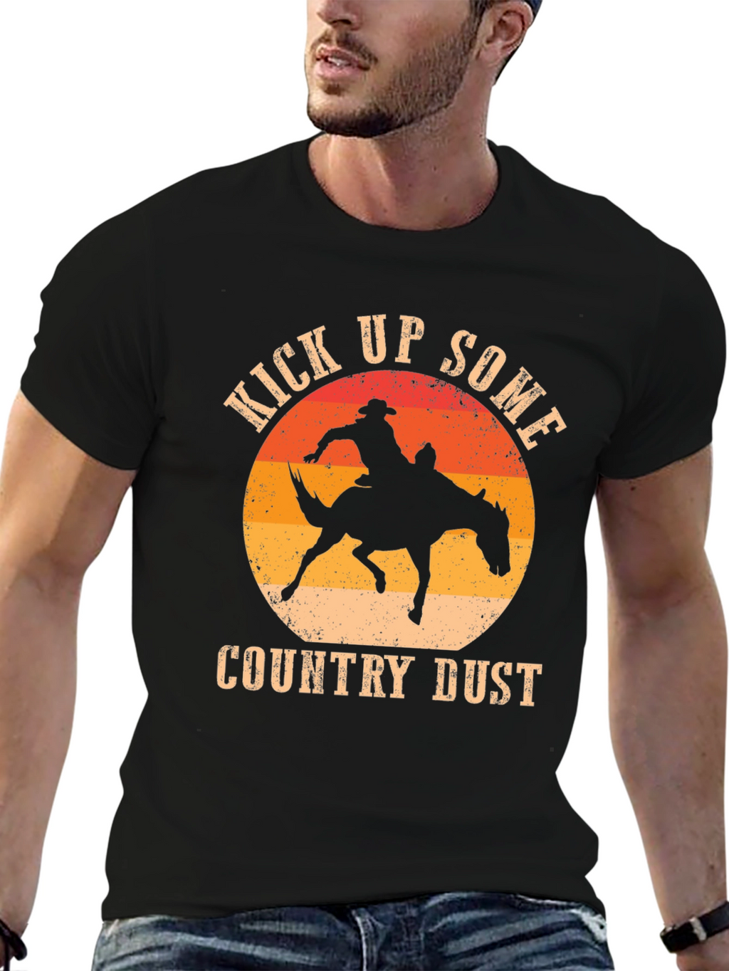 Kick Up Some Country Dust Cowboy Graphic T-Shirt