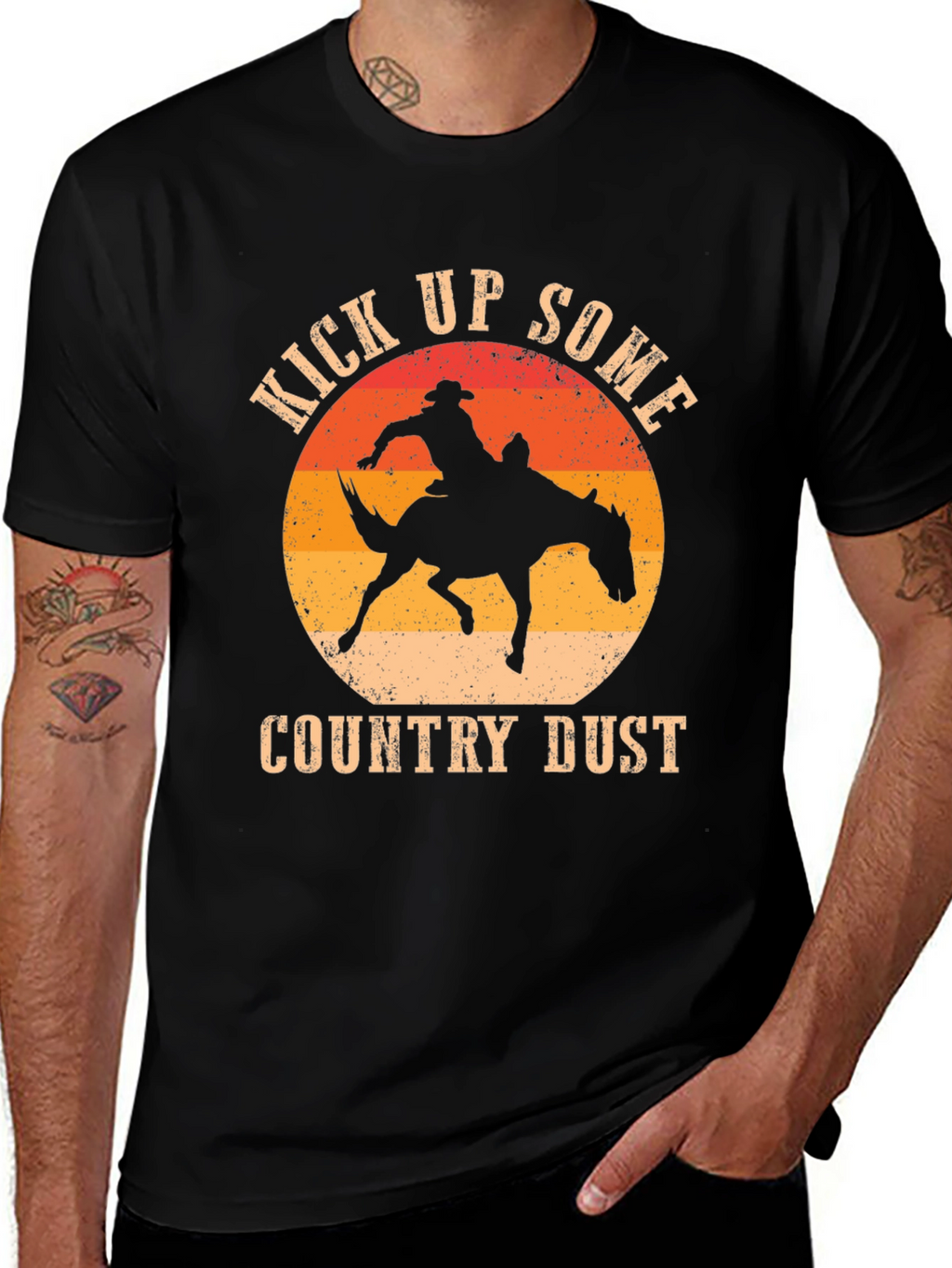 Kick Up Some Country Dust Cowboy Graphic T-Shirt