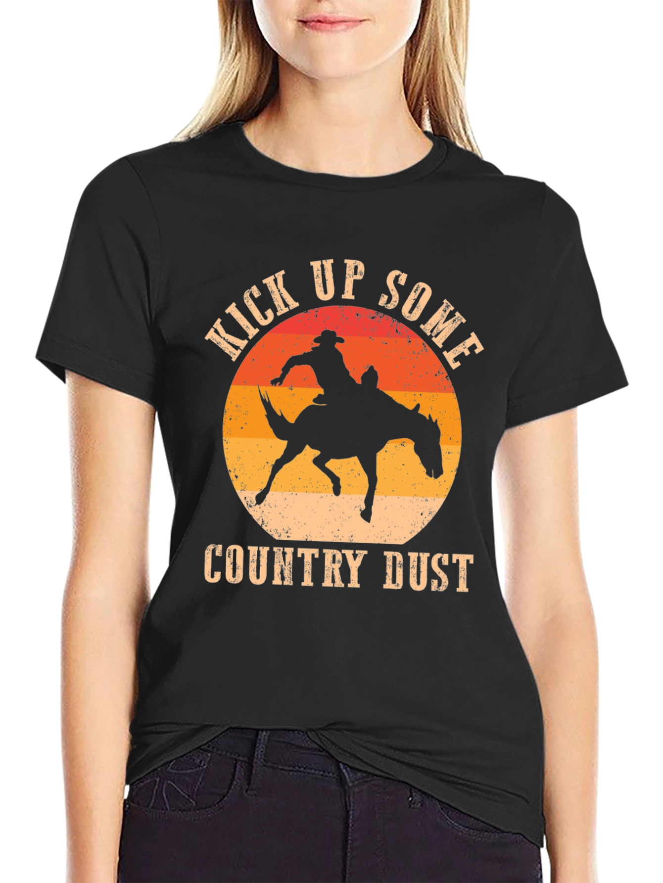 Kick Up Some Country Dust Cowboy Graphic T-Shirt