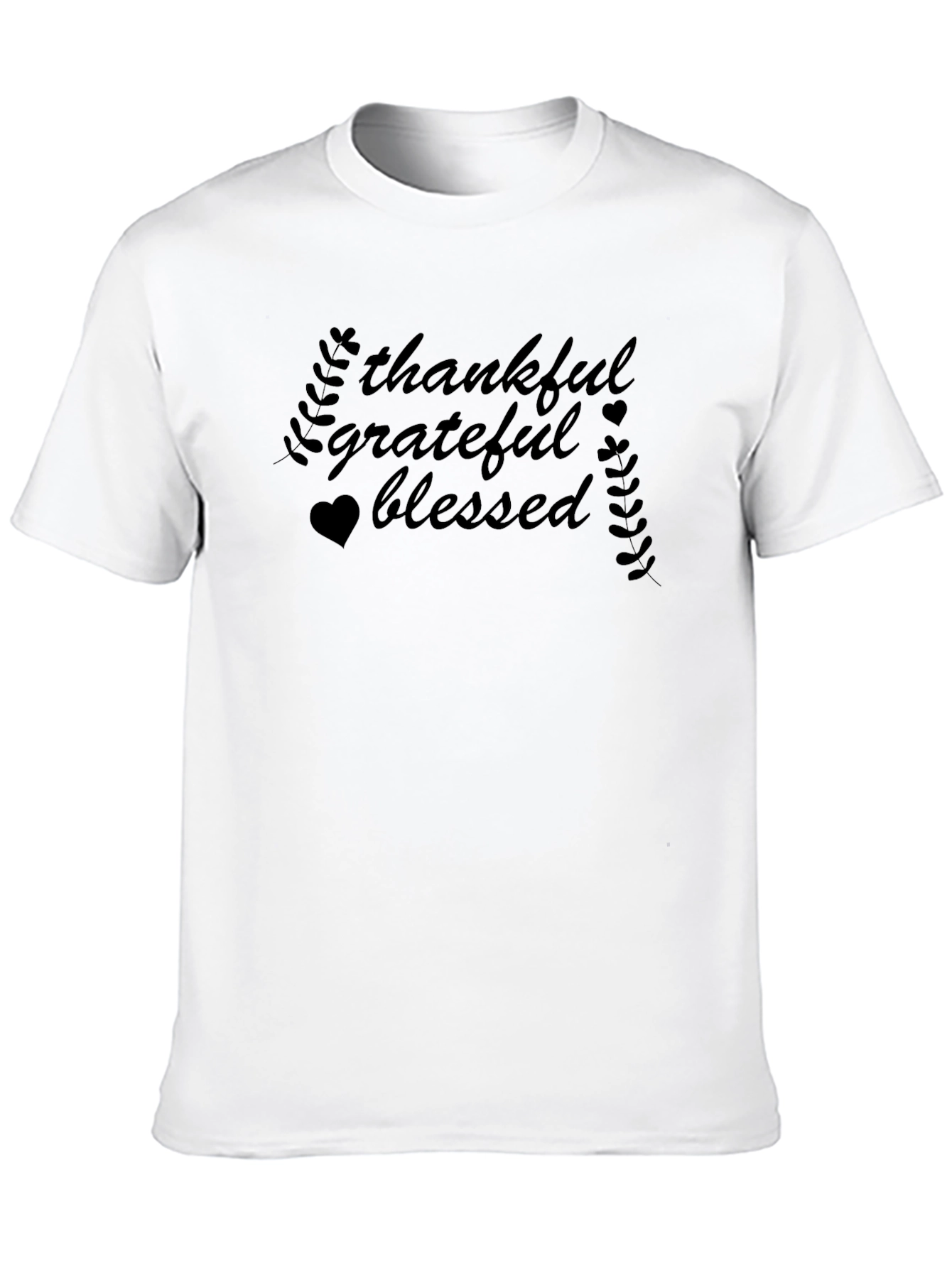 Thankful Grateful Blessed Black T-Shirt