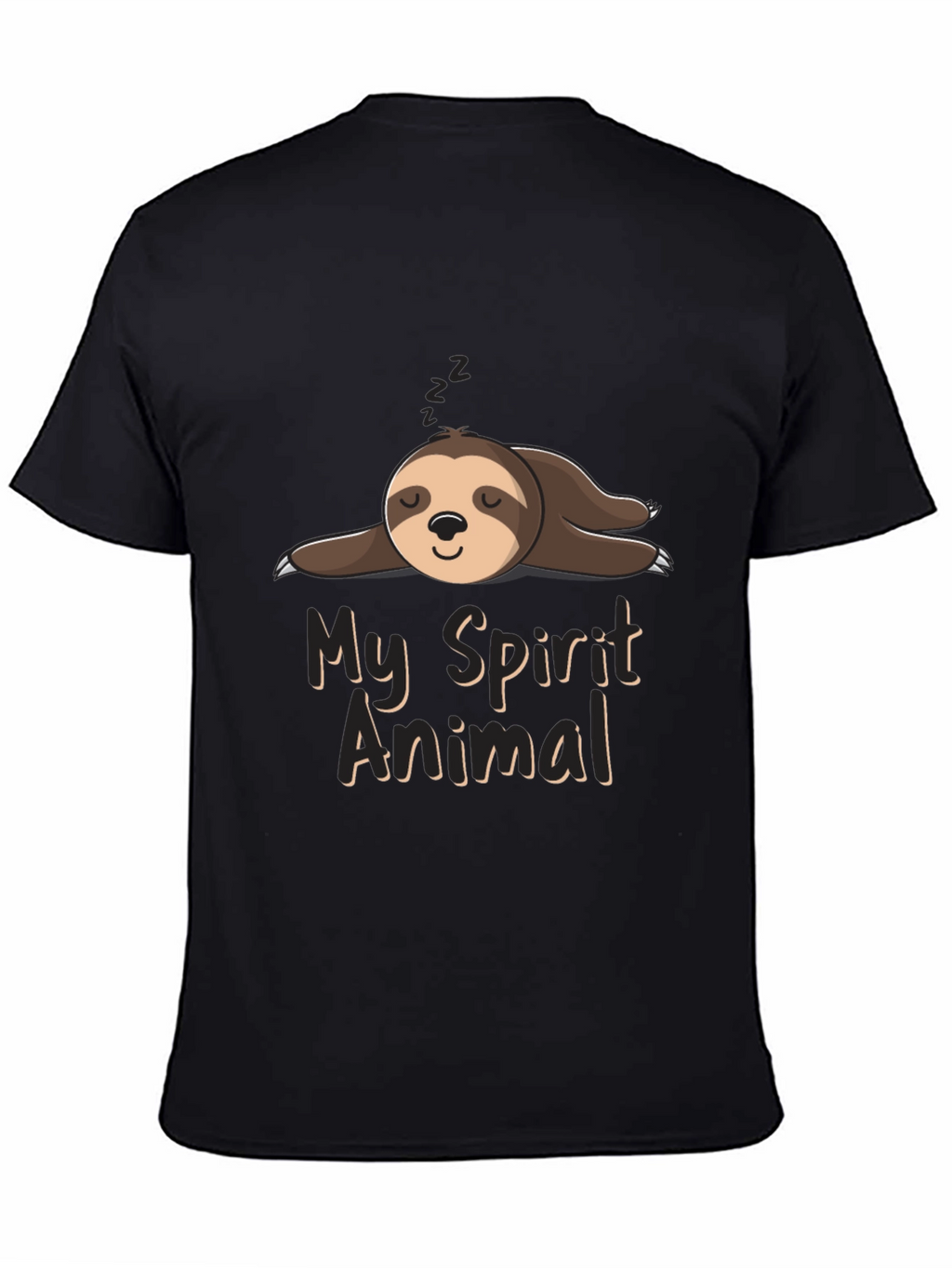 Lazy Sloth Spirit Animal Black T-Shirt