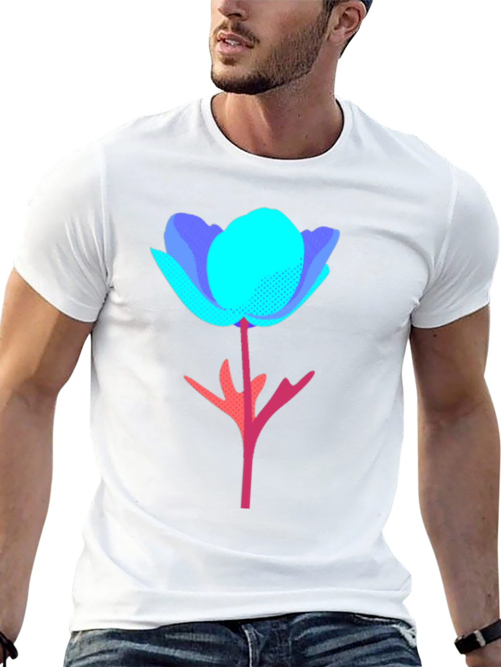 Abstract Floral Graphic Tee - Modern Design T-Shirt