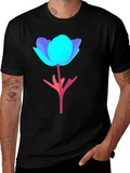 Abstract Floral Graphic Tee - Modern Design T-Shirt