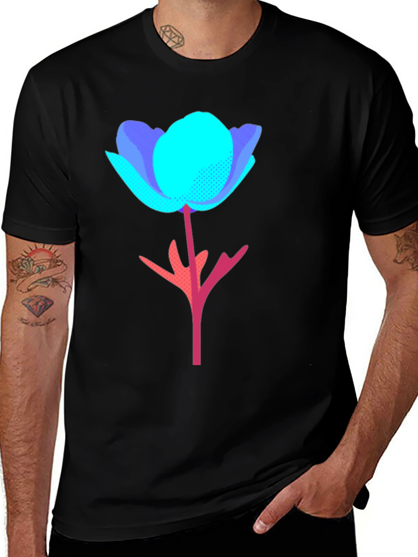 Abstract Floral Graphic Tee - Modern Design T-Shirt