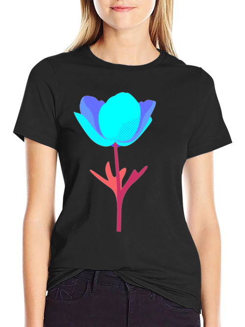 Abstract Floral Graphic Tee - Modern Design T-Shirt