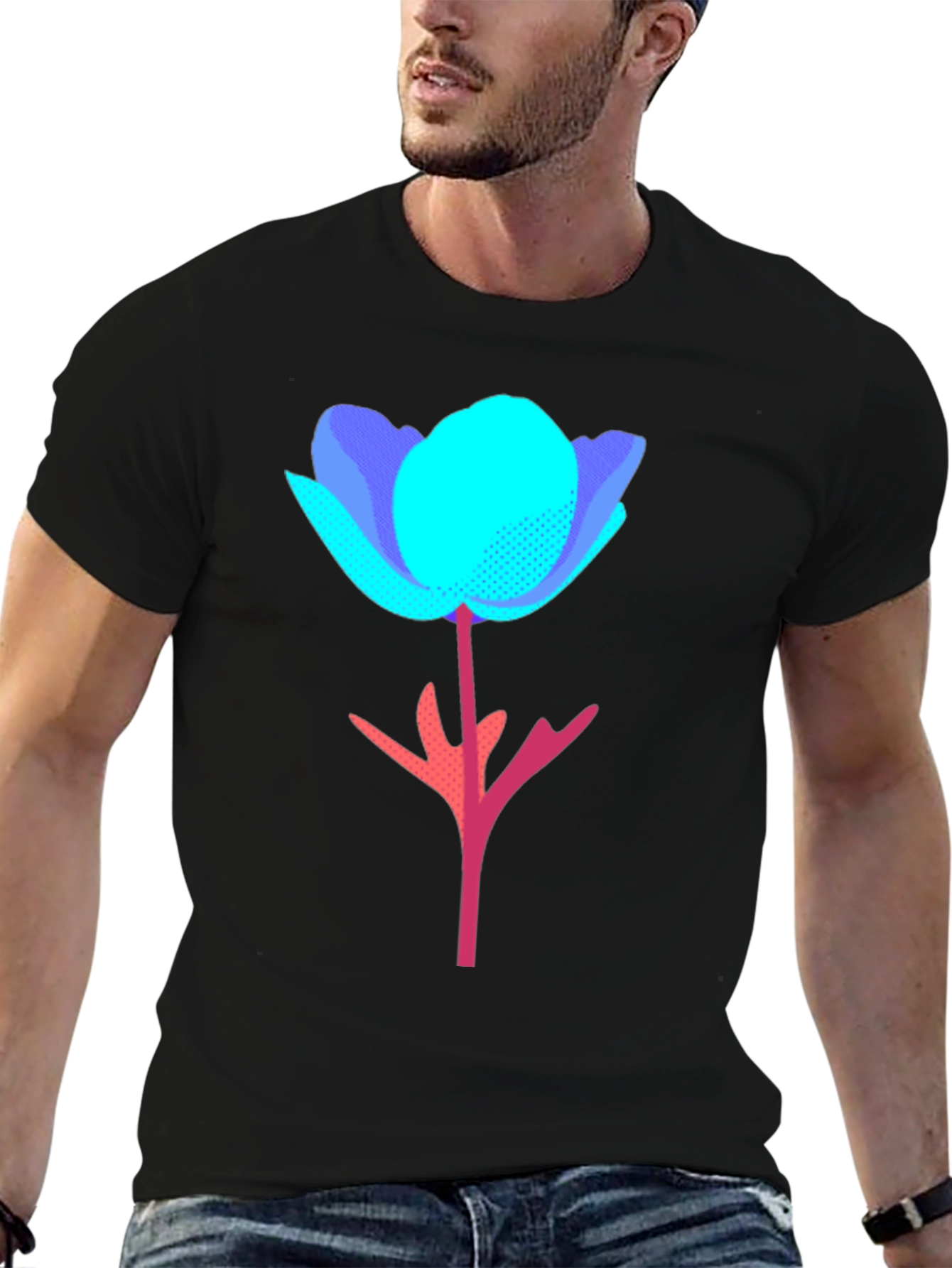 Abstract Floral Graphic Tee - Modern Design T-Shirt