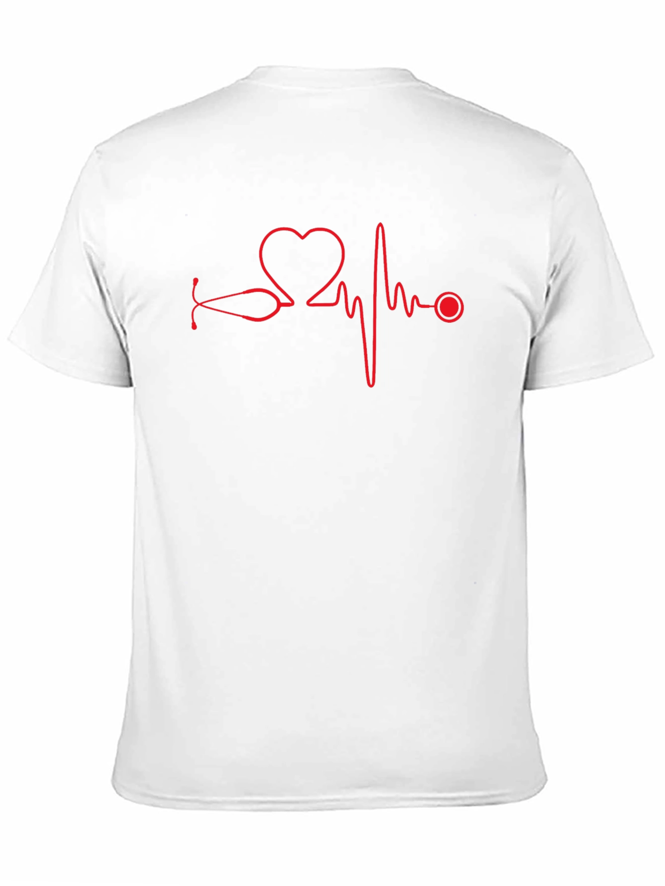 Heartbeat Stethoscope Graphic Tee - Black Cotton T-Shirt