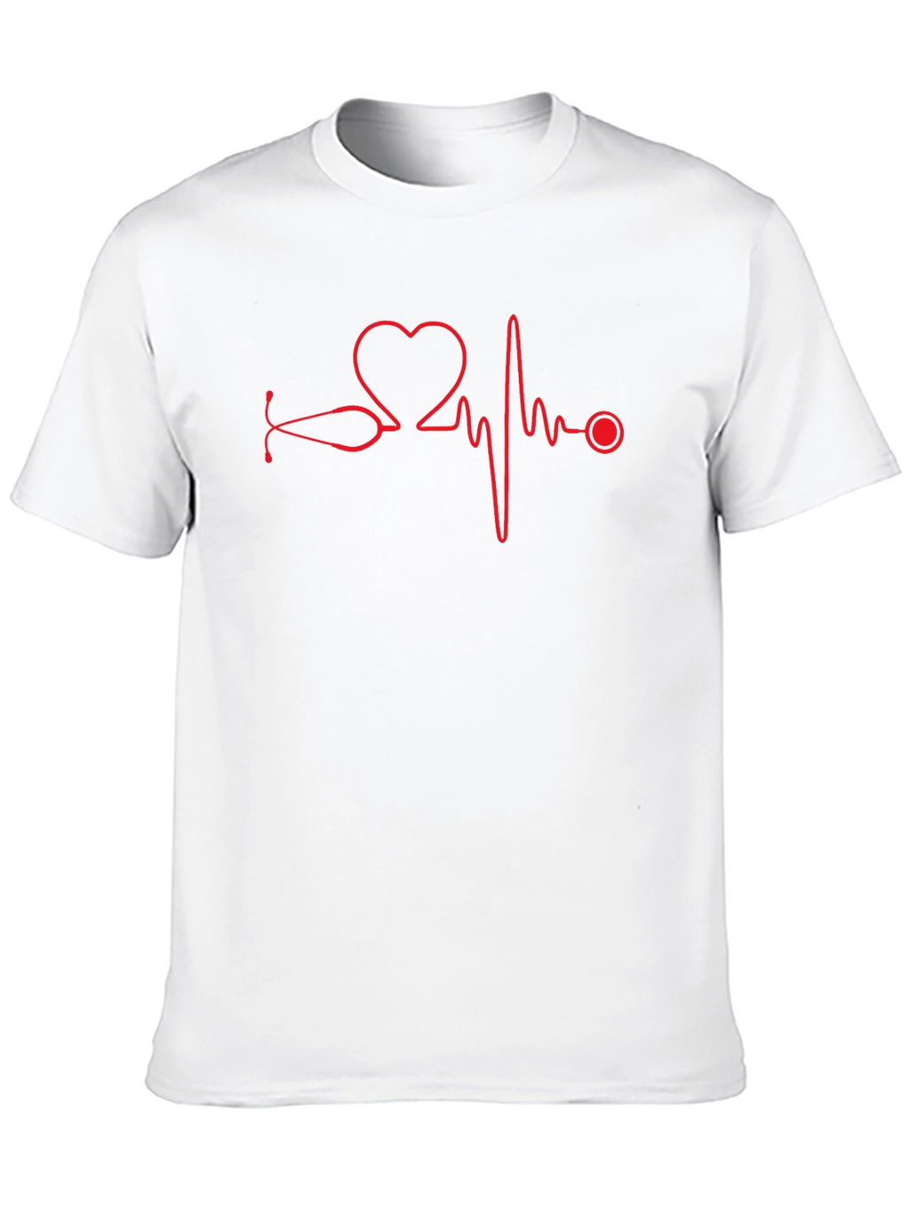 Heartbeat Stethoscope Graphic Tee - Black Cotton T-Shirt