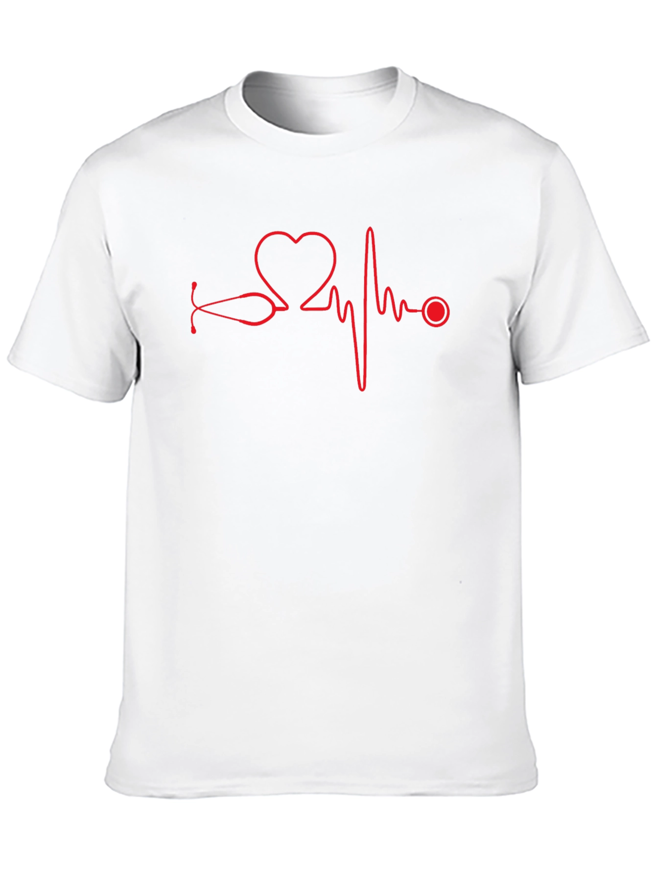 Heartbeat Stethoscope Graphic Tee - Black Cotton T-Shirt
