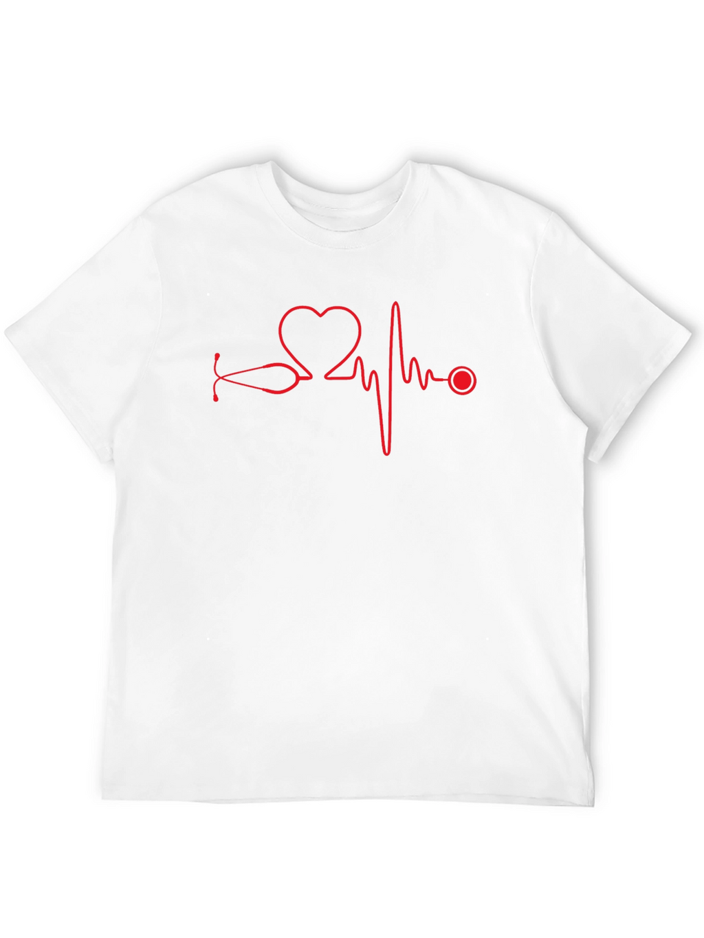 Heartbeat Stethoscope Graphic Tee - Black Cotton T-Shirt