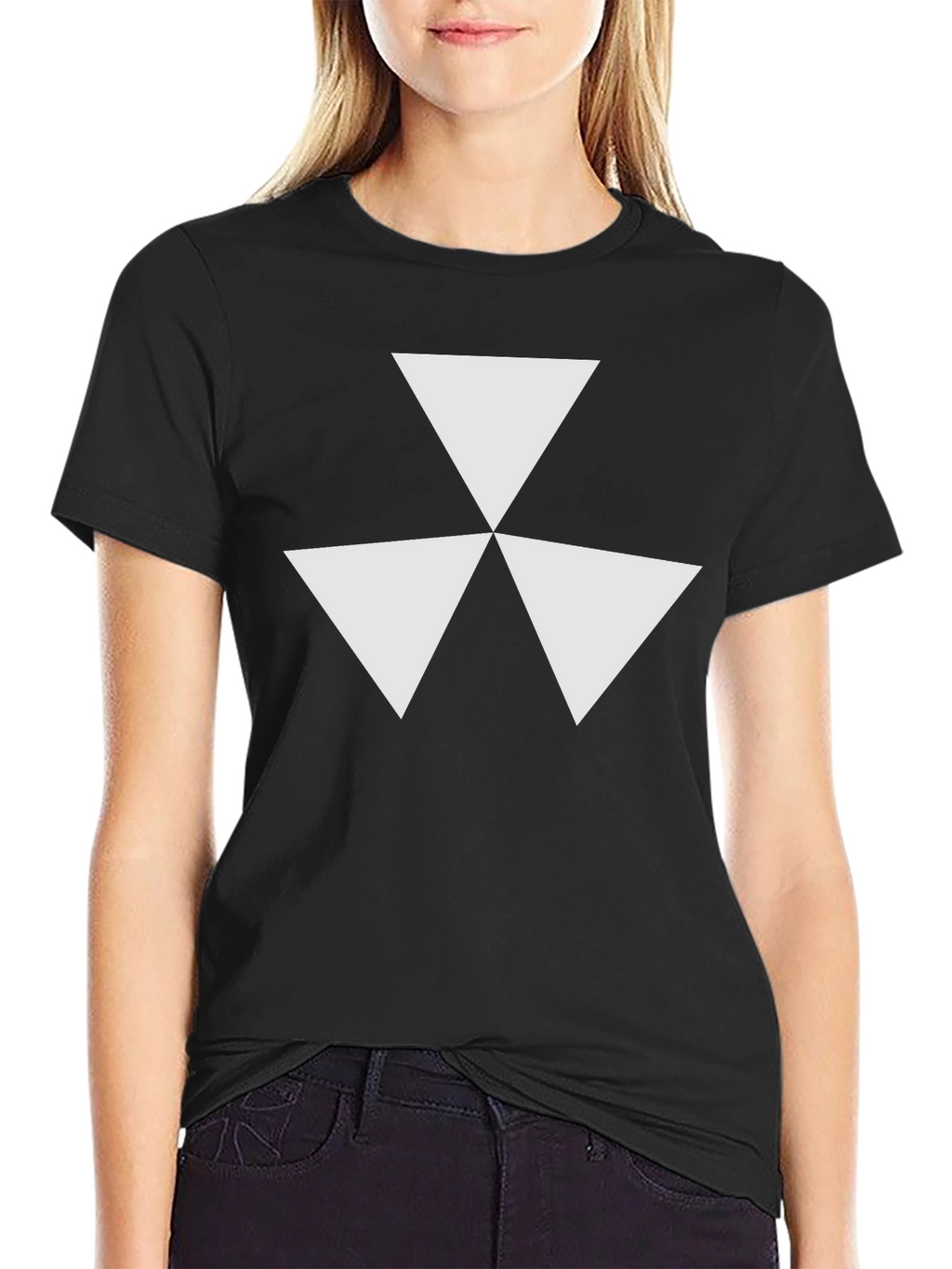 Geometric Triangle Design Tee - Modern Style