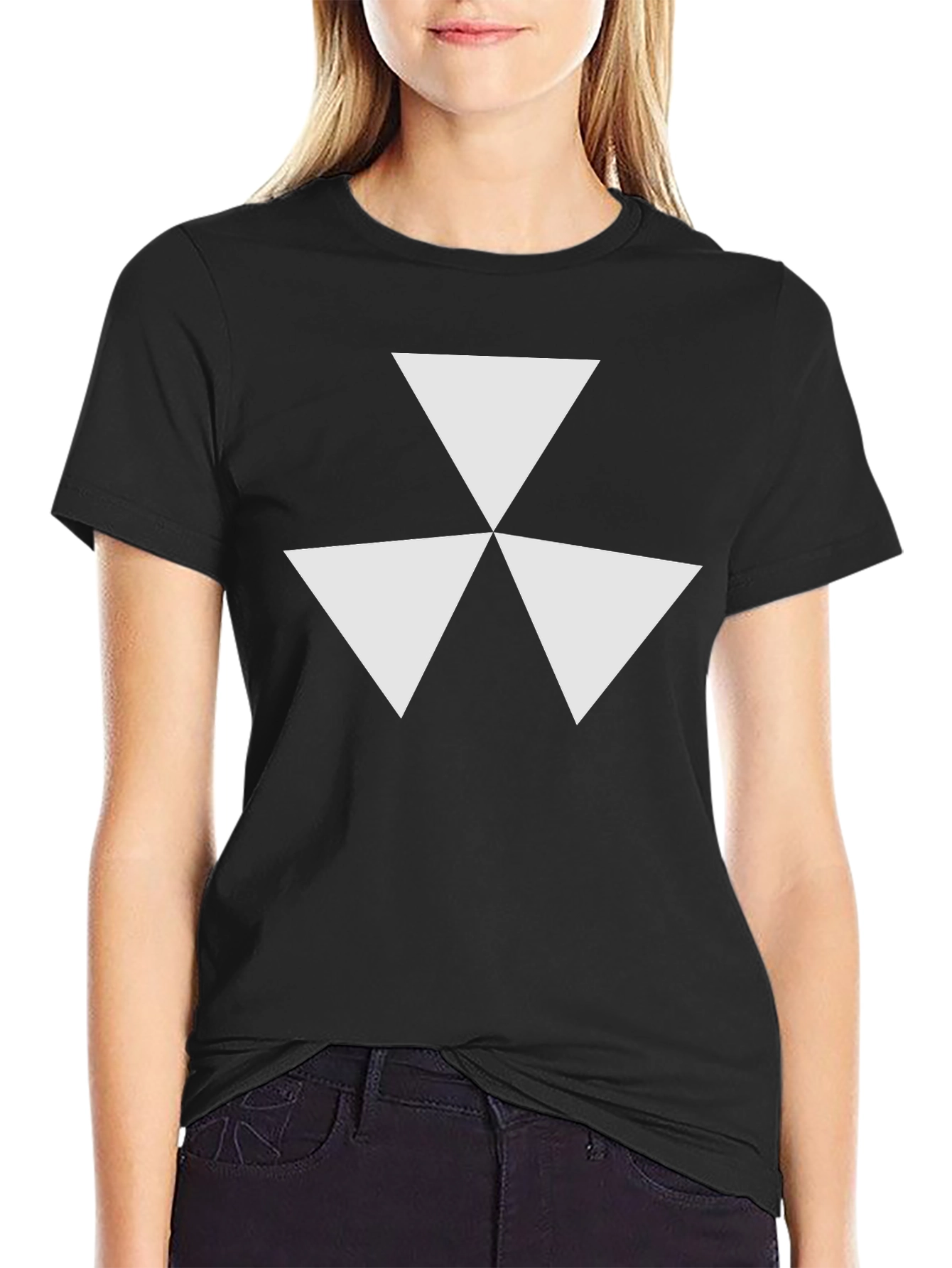 Geometric Triangle Design Tee - Modern Style