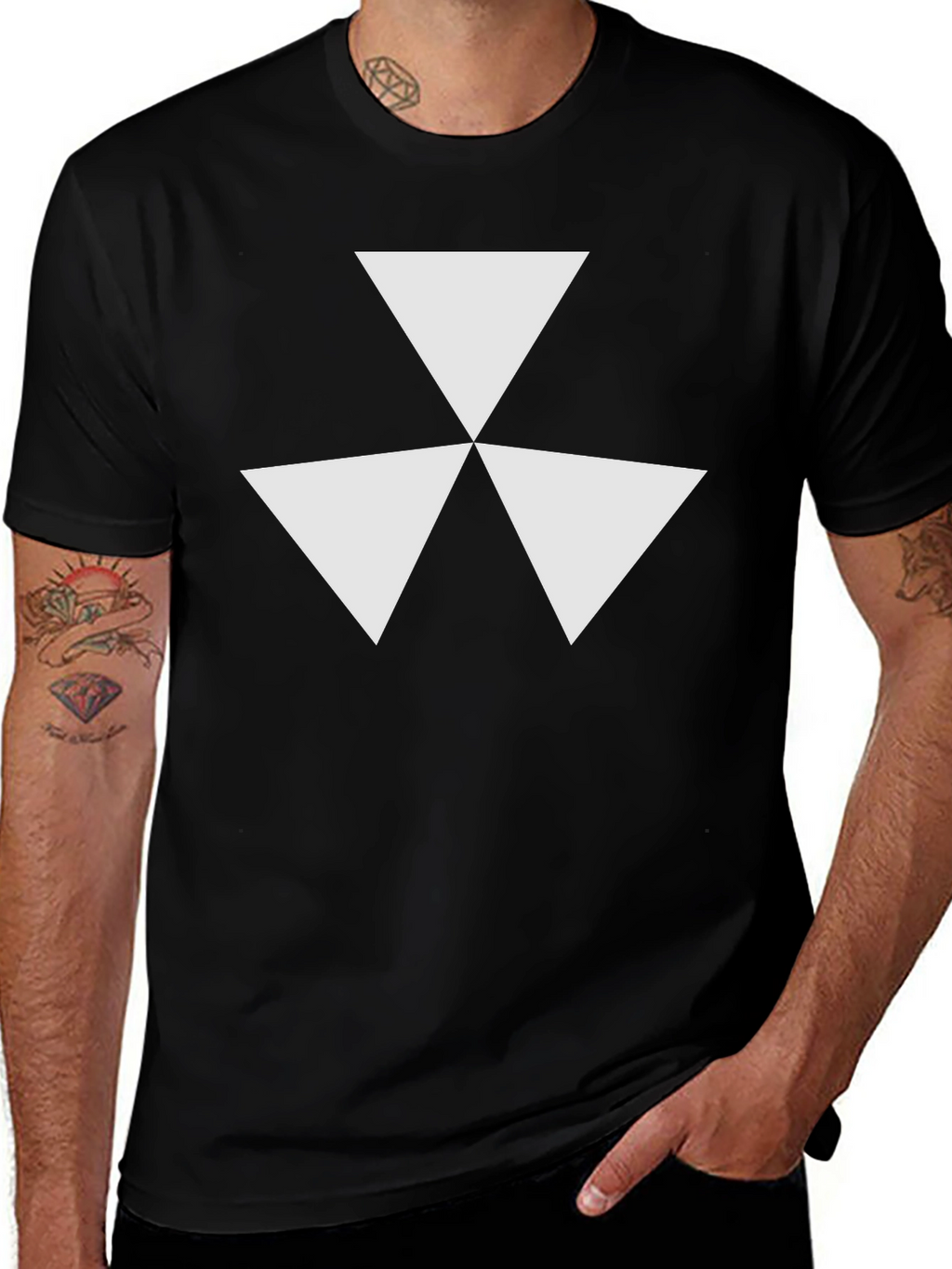 Geometric Triangle Design Tee - Modern Style