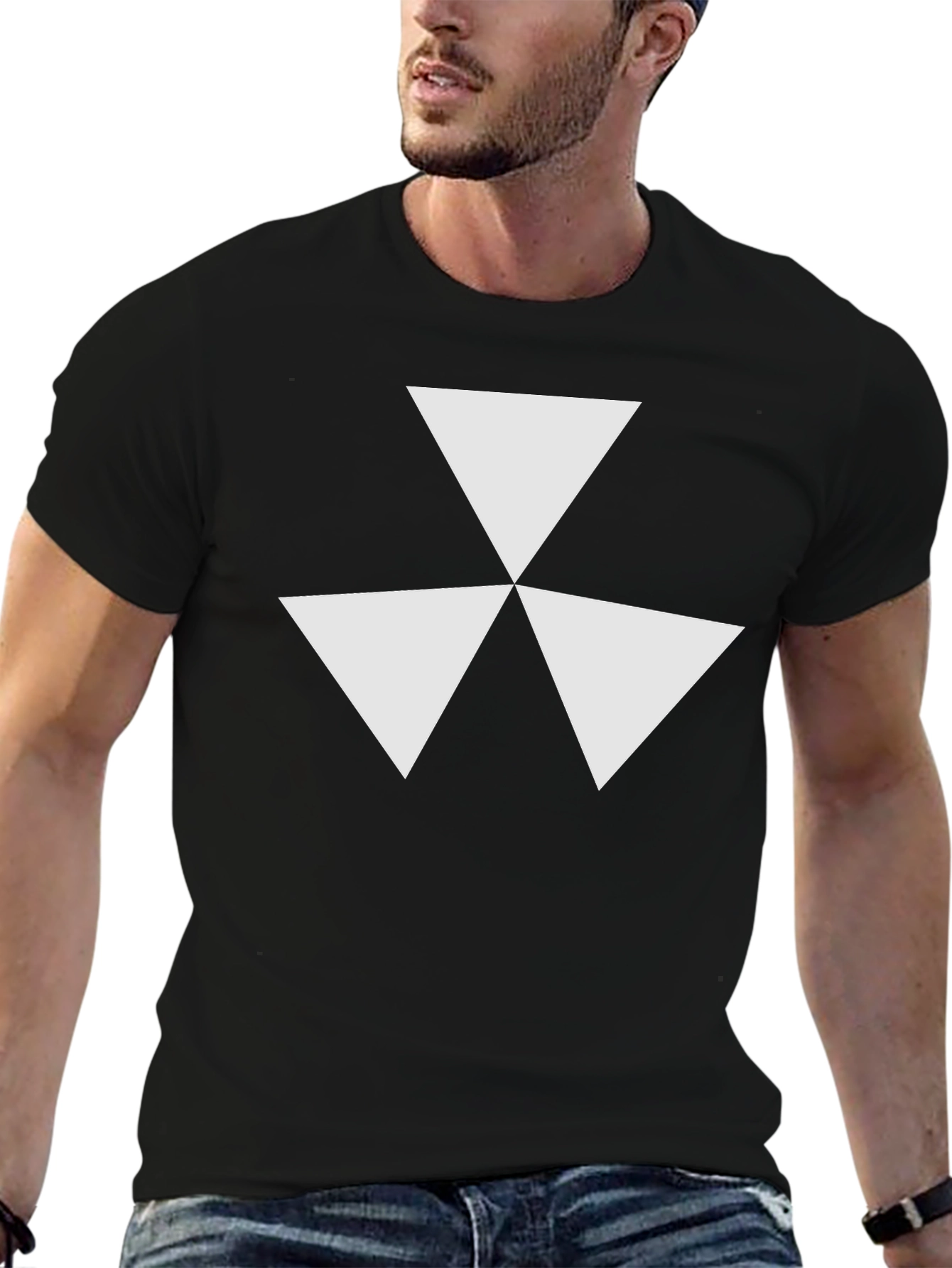 Geometric Triangle Design Tee - Modern Style