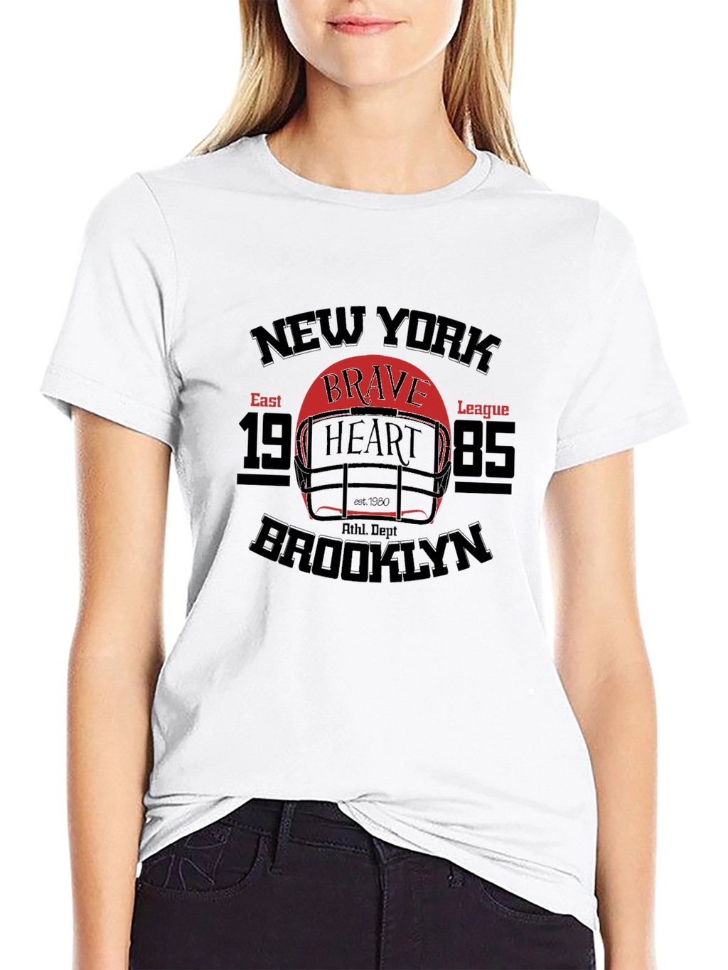 New York Brooklyn Brave Heart Football T-Shirt