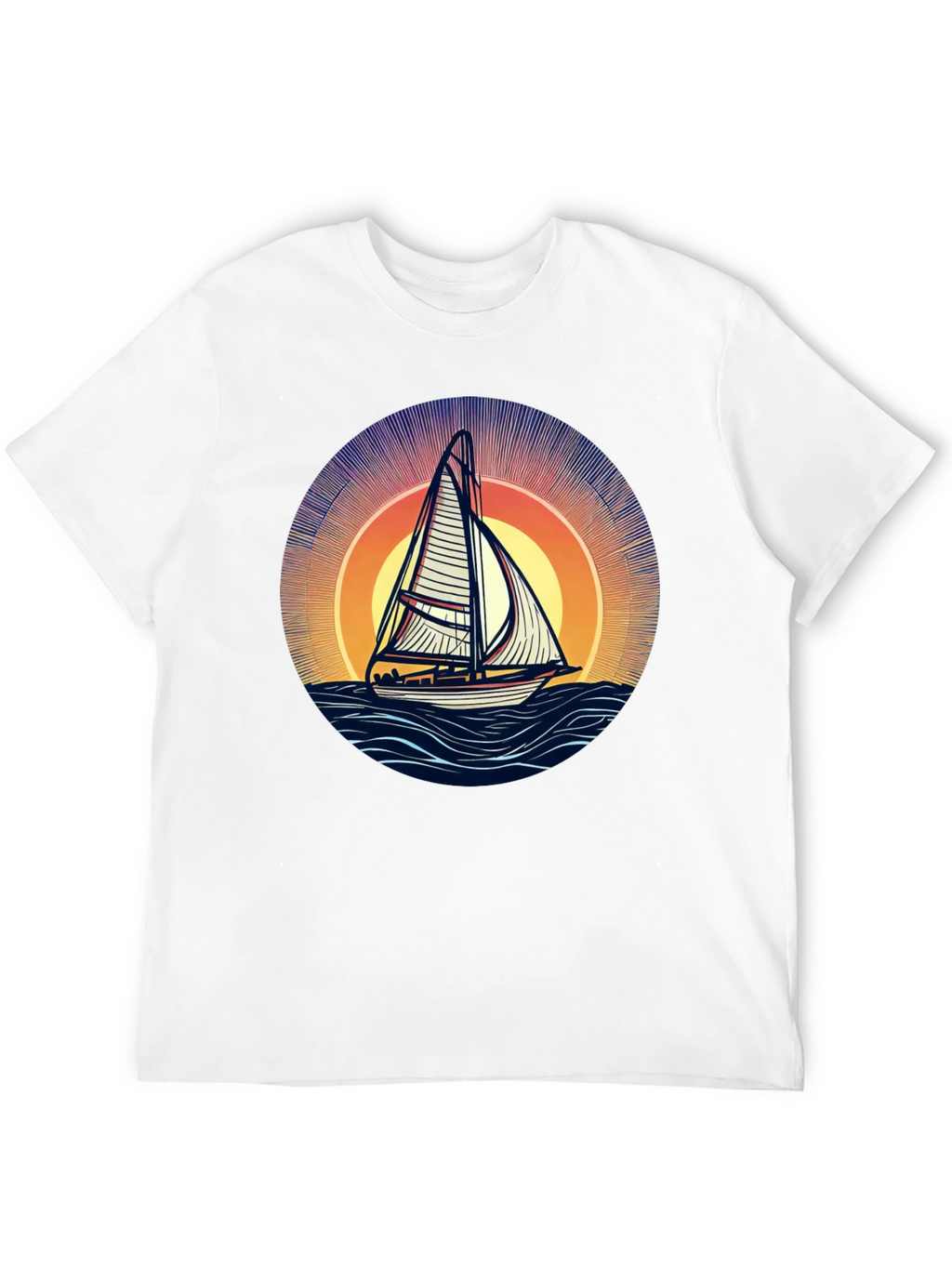 Sailing at Sunset Black T-Shirt