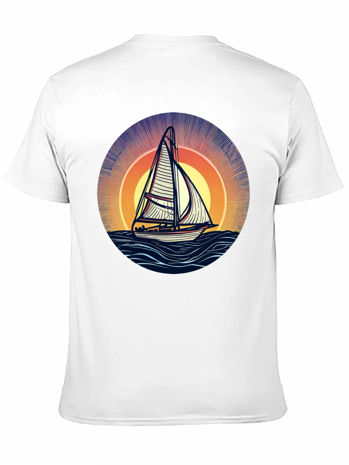 Sailing at Sunset Black T-Shirt