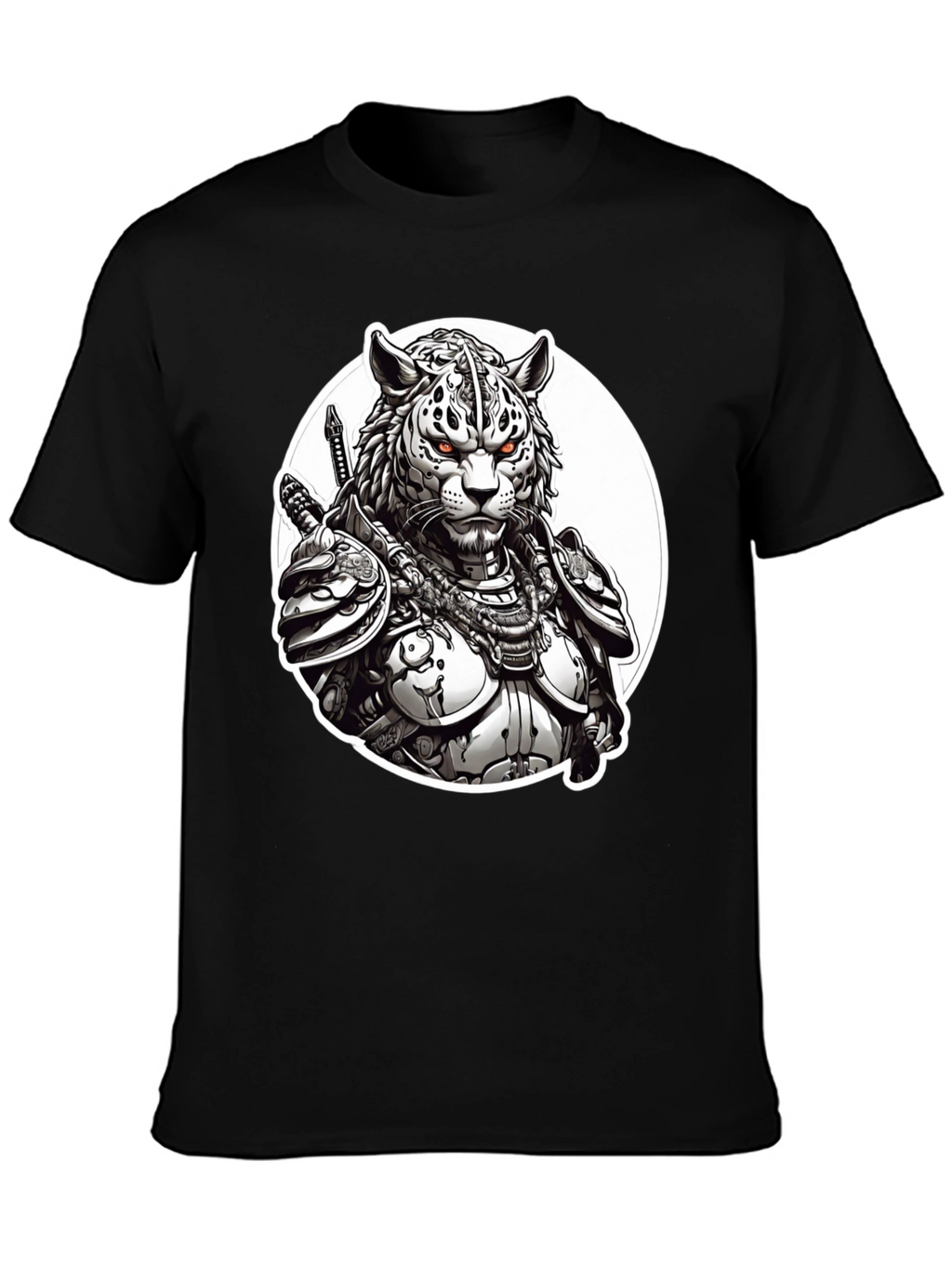 Tiger Samurai Black T-Shirt