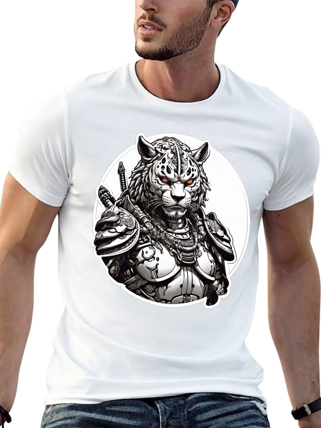 Tiger Samurai Black T-Shirt