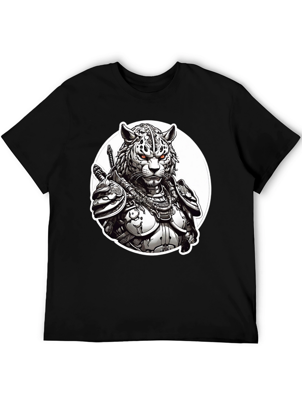 Tiger Samurai Black T-Shirt