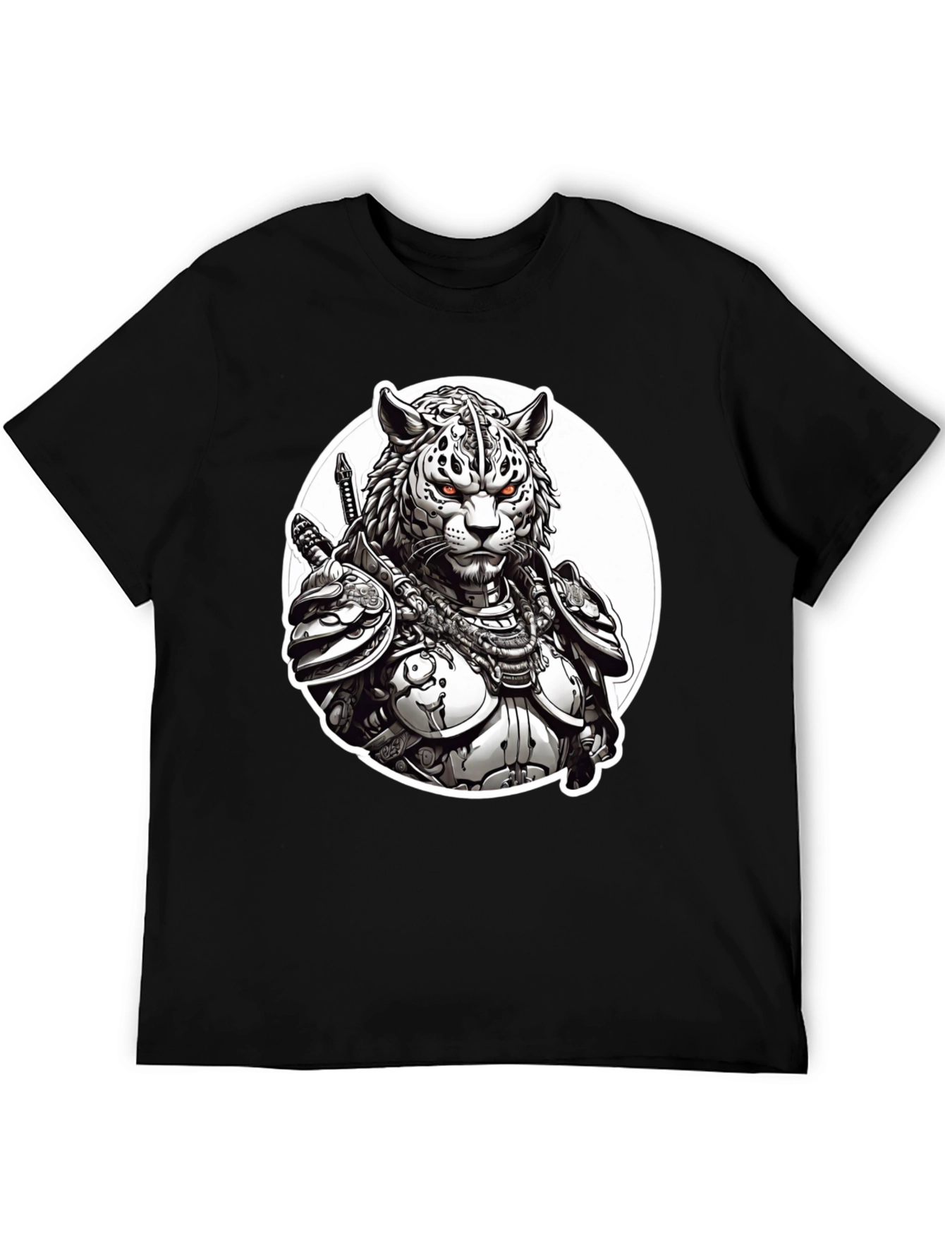 Tiger Samurai Black T-Shirt