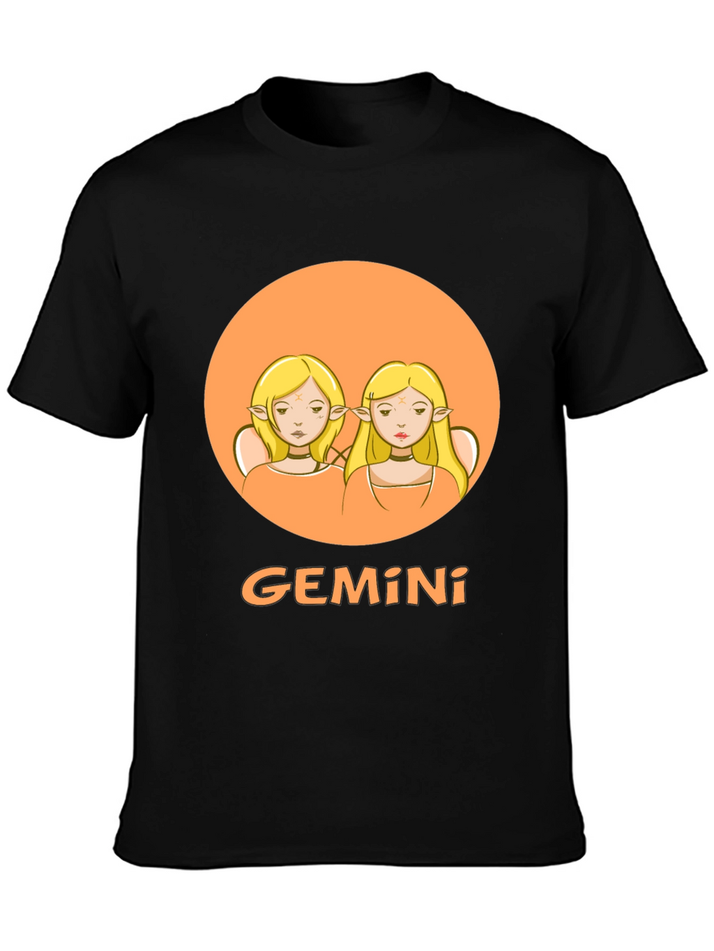 Gemini Zodiac Graphic Tee - Black