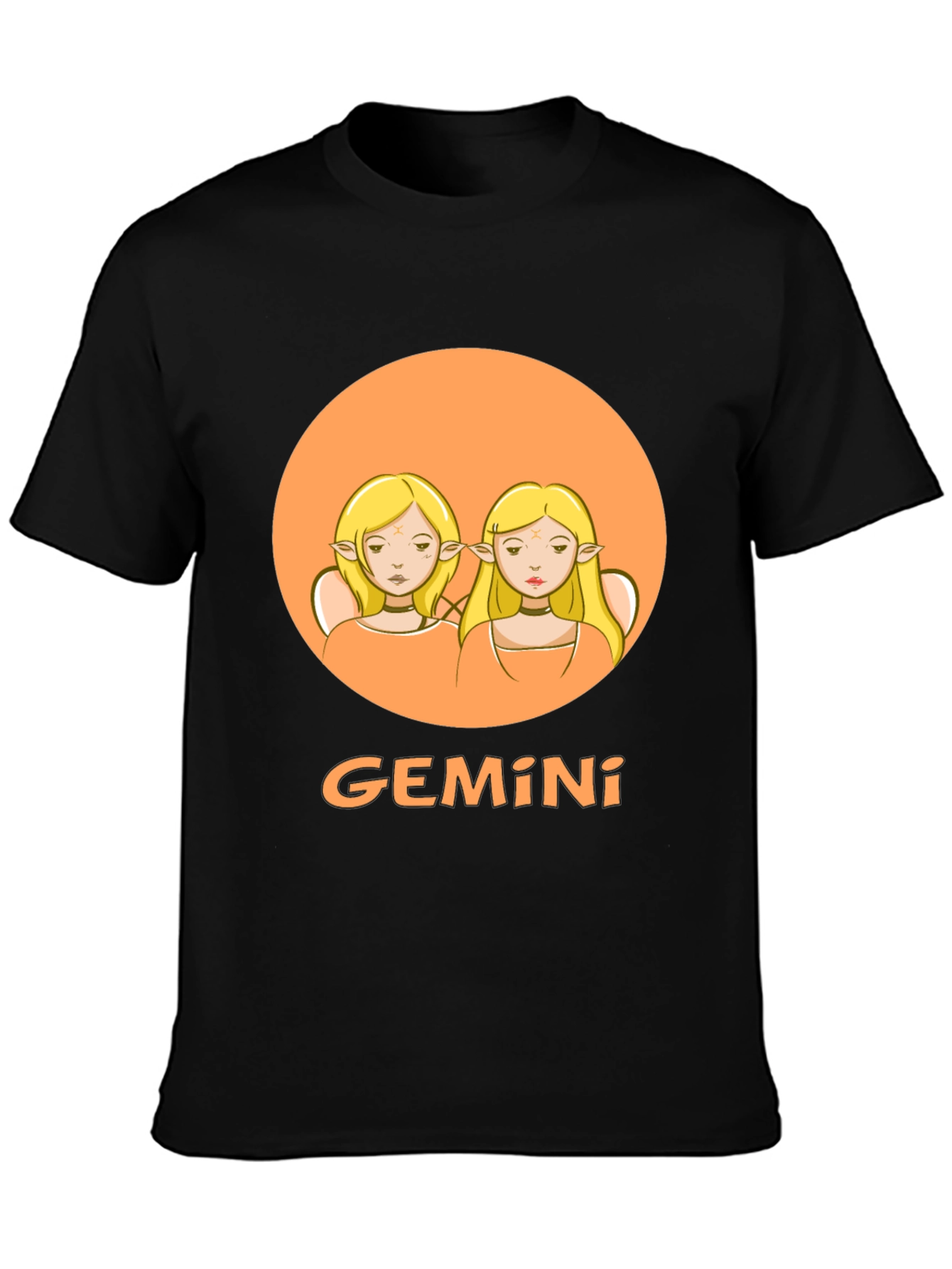 Gemini Zodiac Graphic Tee - Black