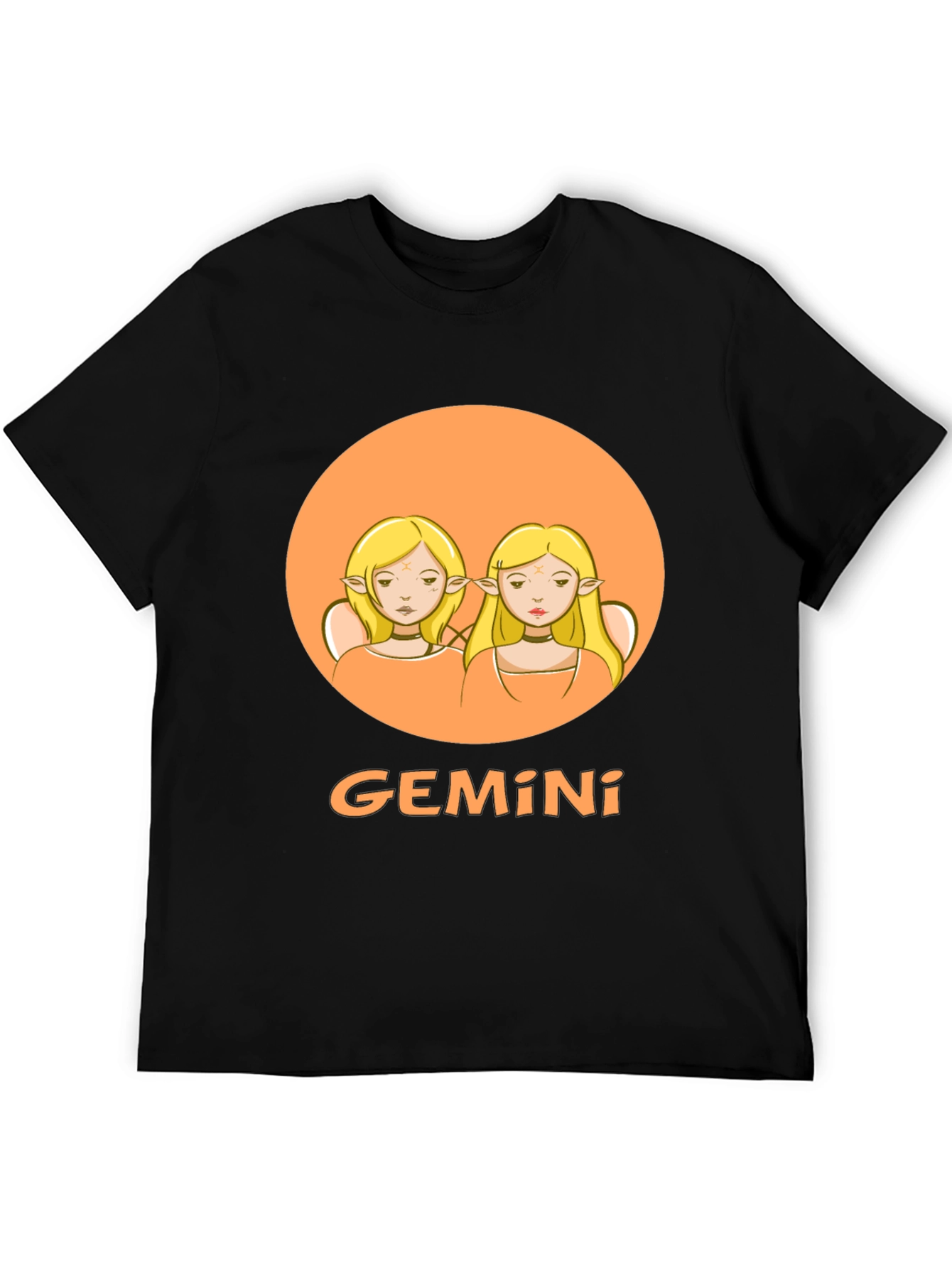 Gemini Zodiac Graphic Tee - Black