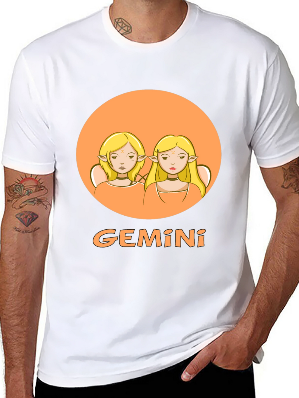 Gemini Zodiac Graphic Tee - Black