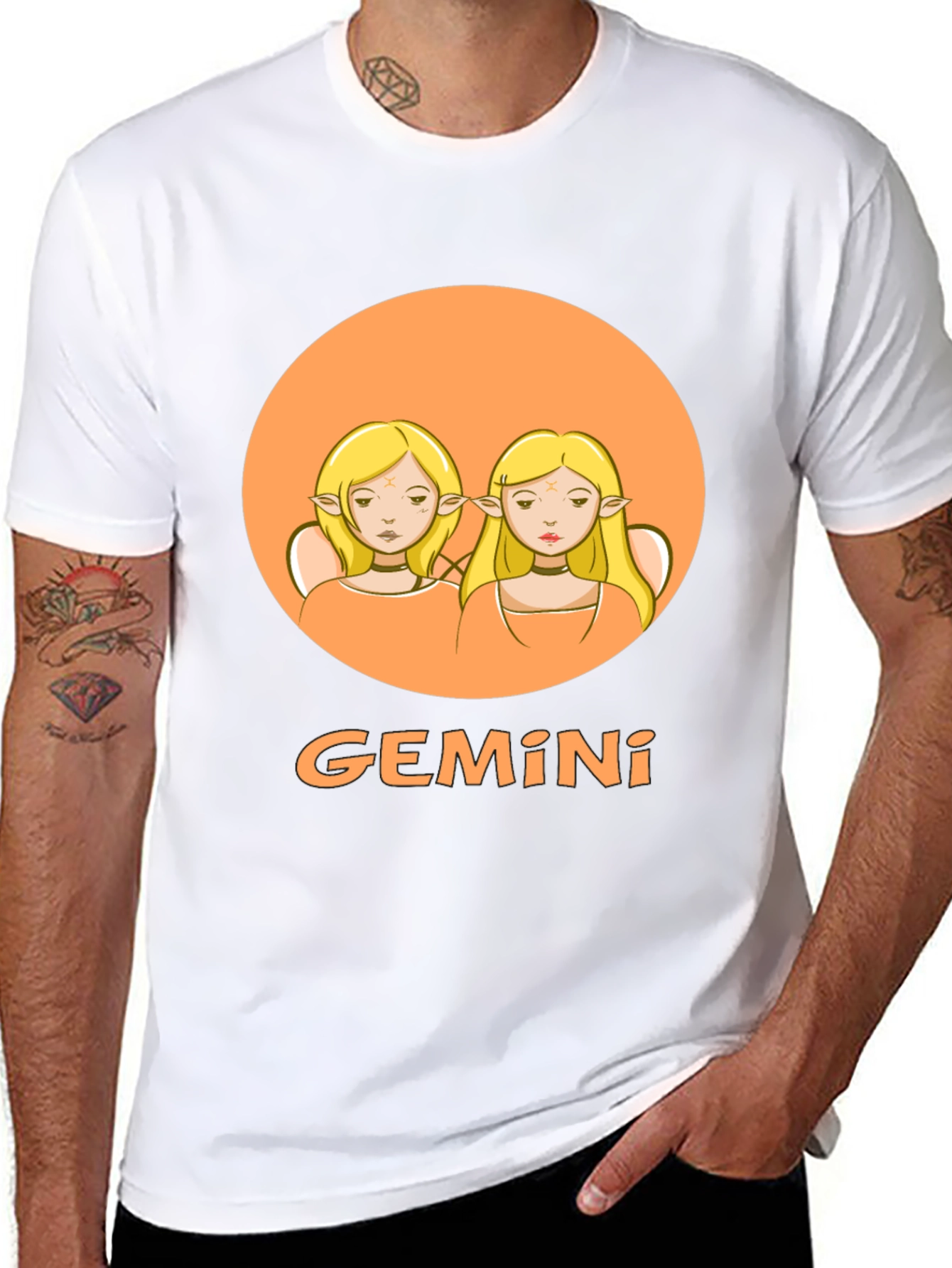 Gemini Zodiac Graphic Tee - Black