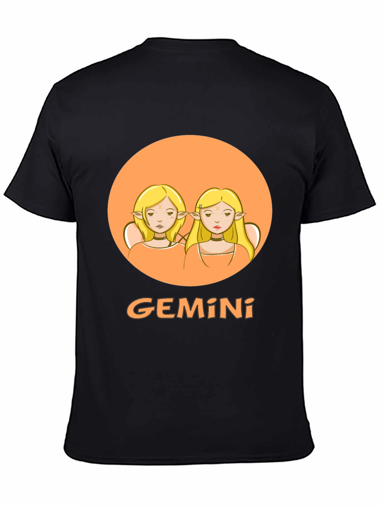 Gemini Zodiac Graphic Tee - Black