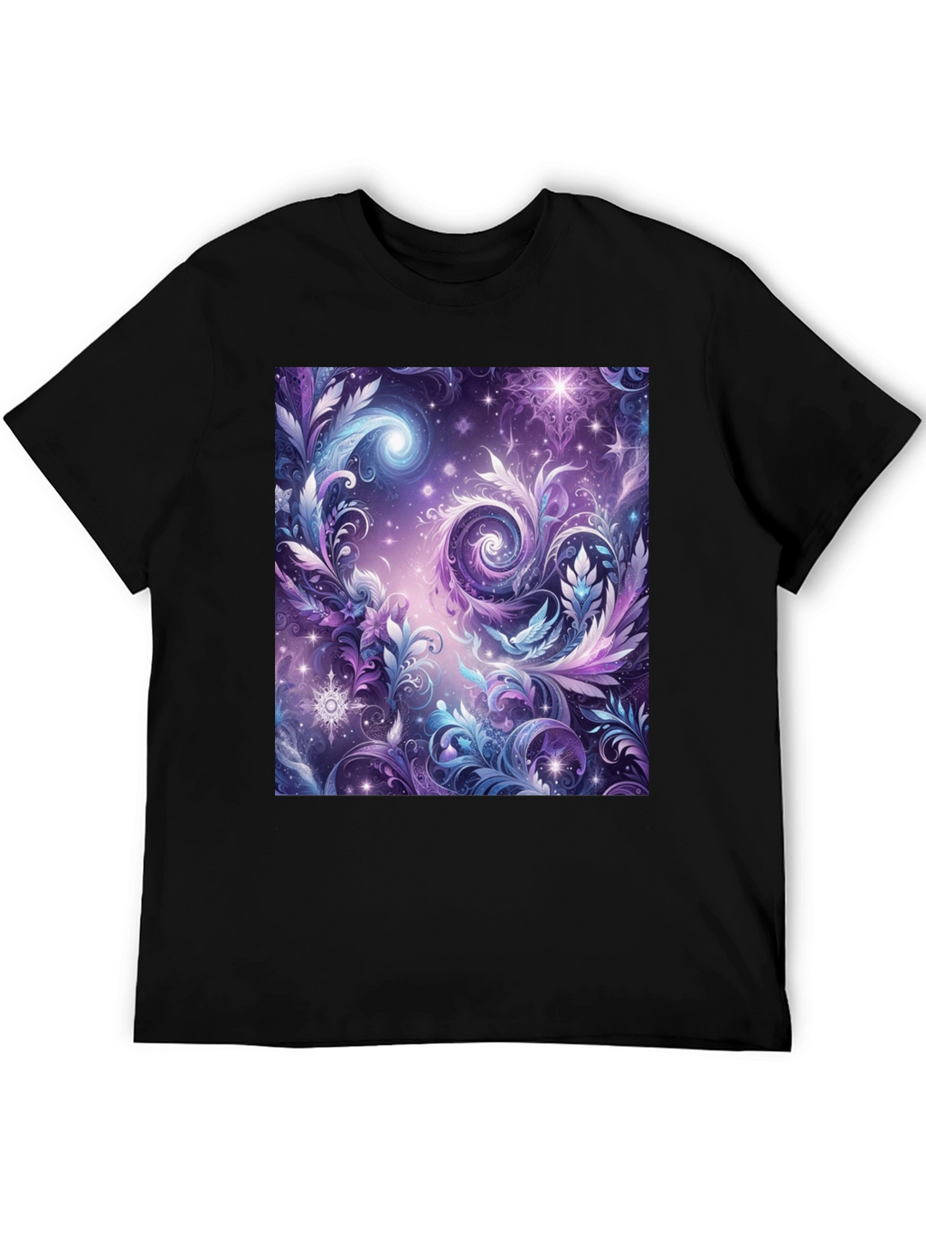 Cosmic Floral T-Shirt - Galaxy Fantasy Art