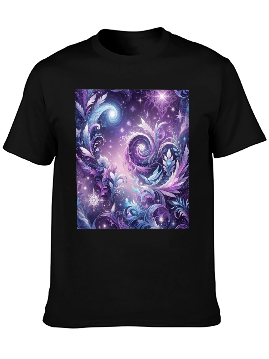 Cosmic Floral T-Shirt - Galaxy Fantasy Art