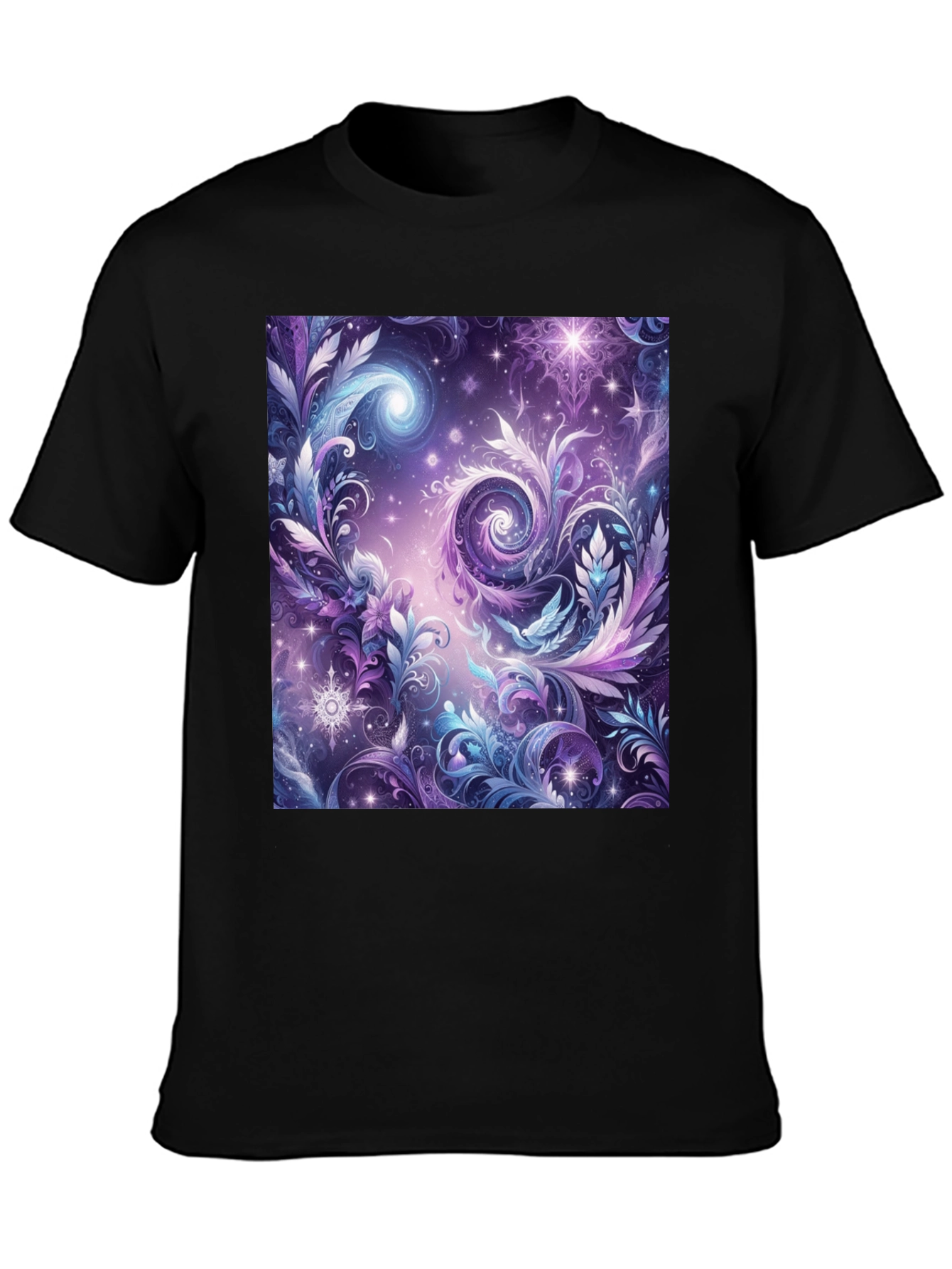 Cosmic Floral T-Shirt - Galaxy Fantasy Art