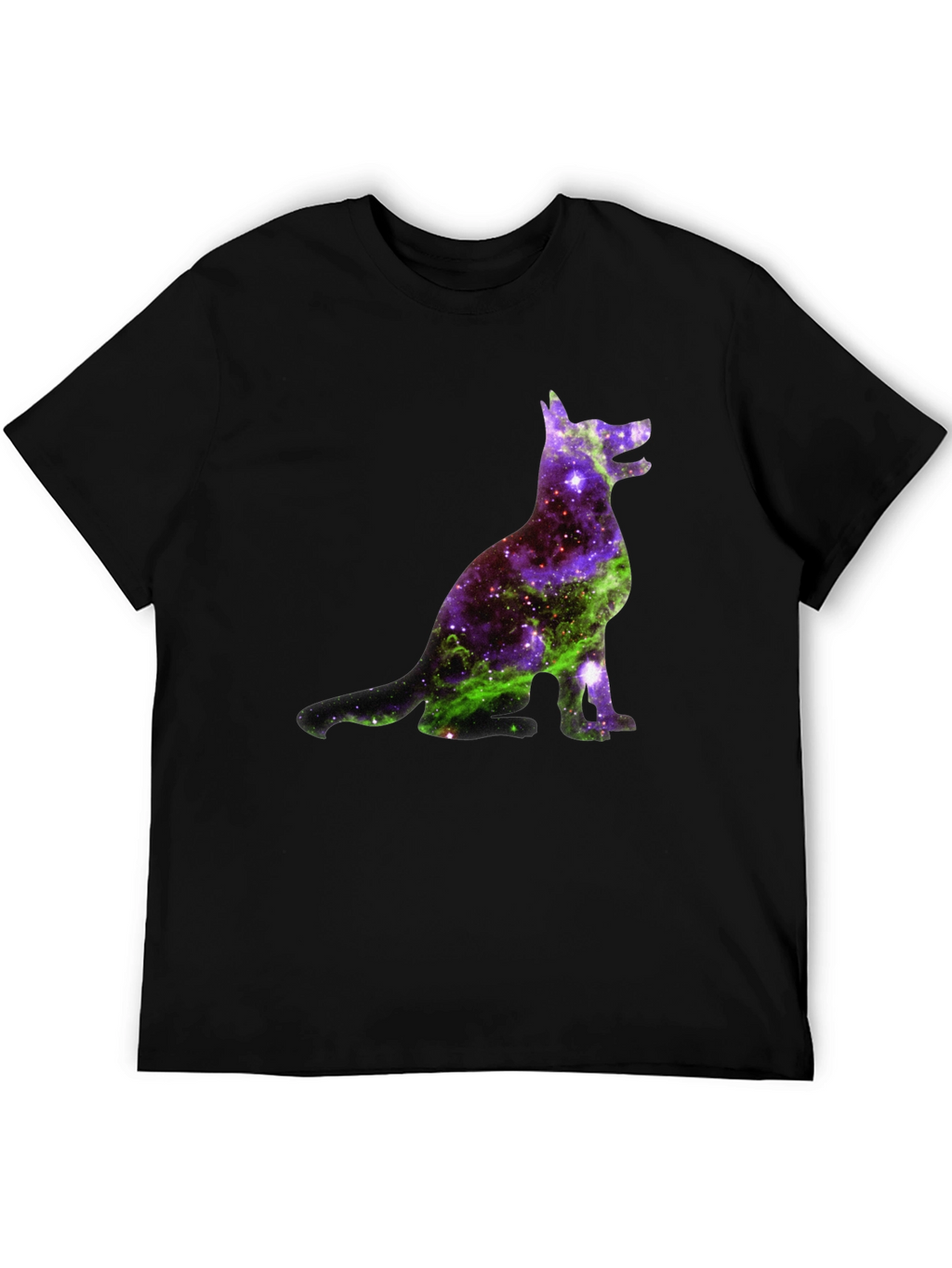 Galaxy Dog Graphic Tee - Black Cotton Blend
