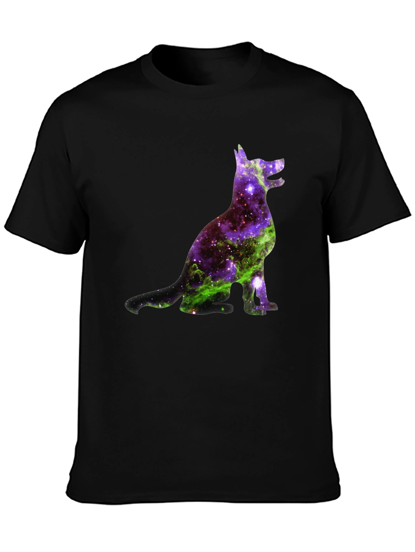 Galaxy Dog Graphic Tee - Black Cotton Blend