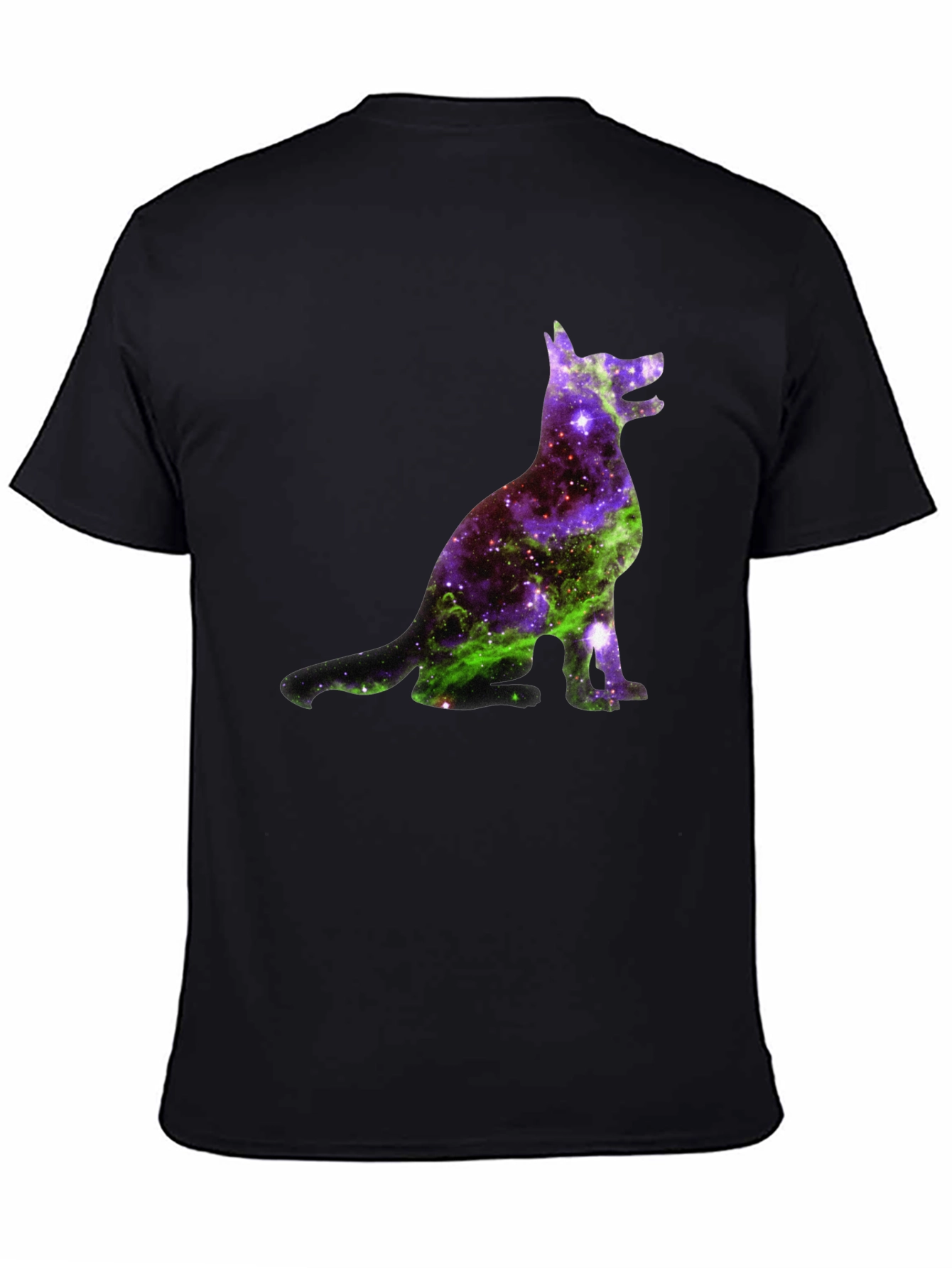 Galaxy Dog Graphic Tee - Black Cotton Blend