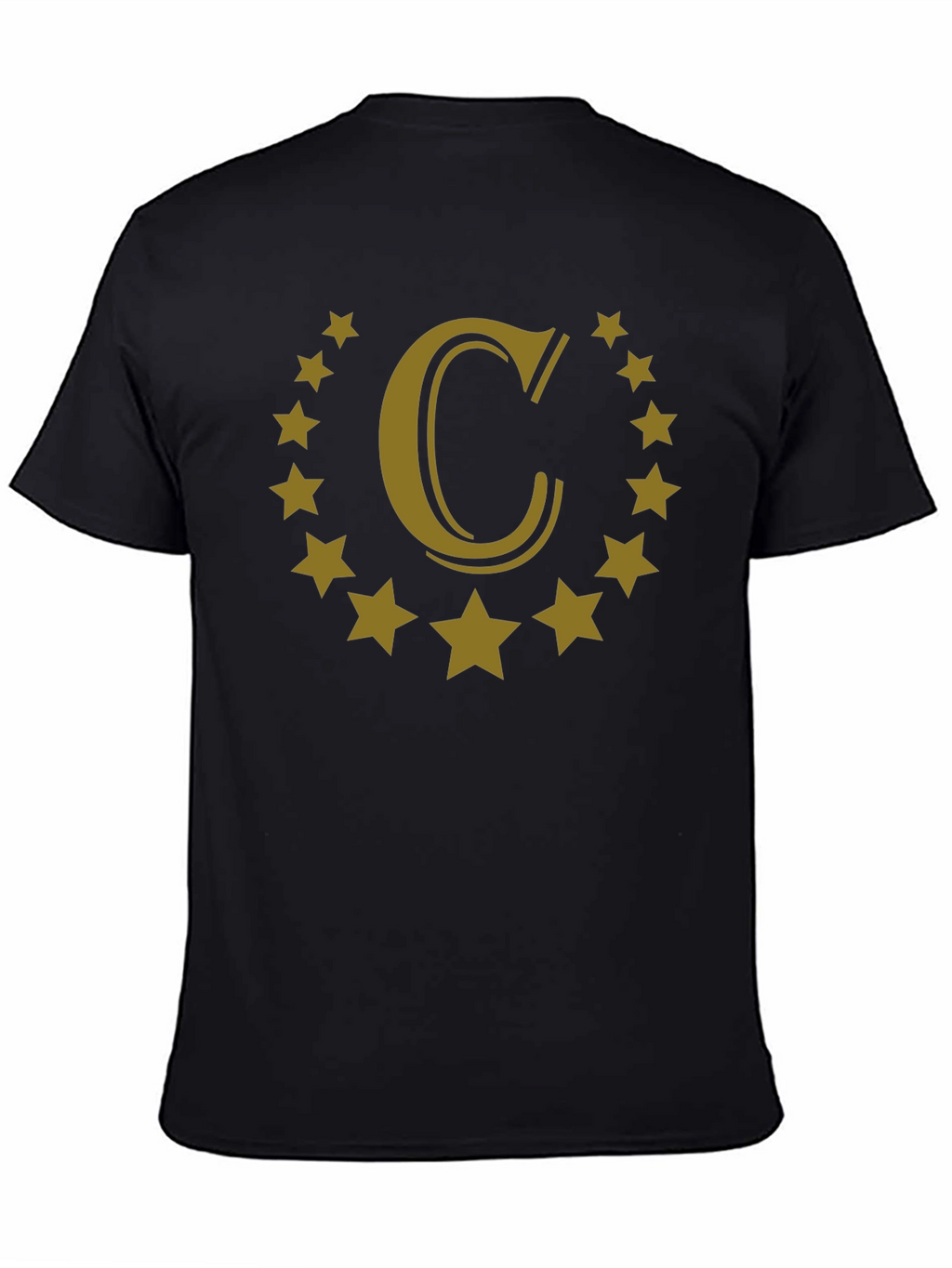 Letter C Star Circle Black Graphic Tee