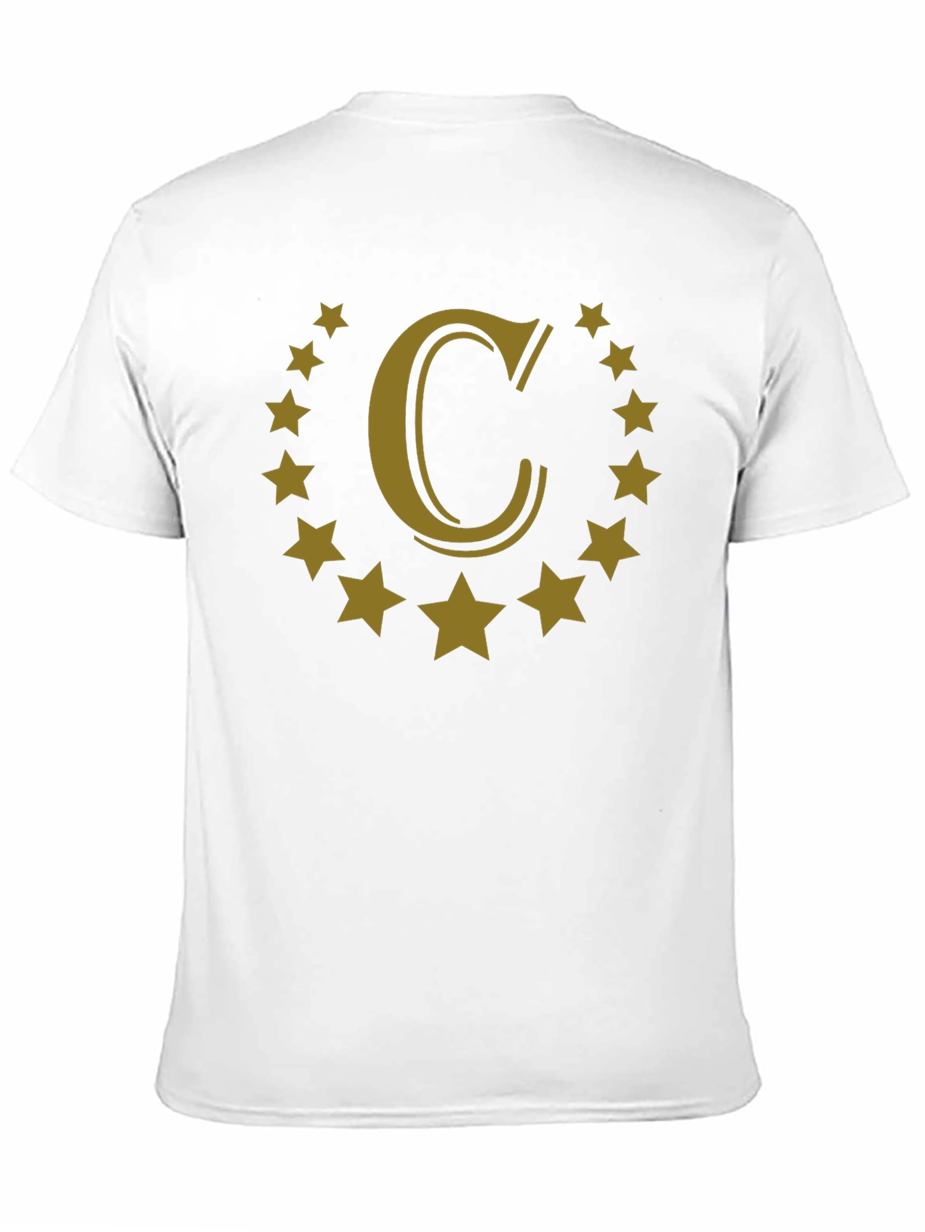Letter C Star Circle Black Graphic Tee