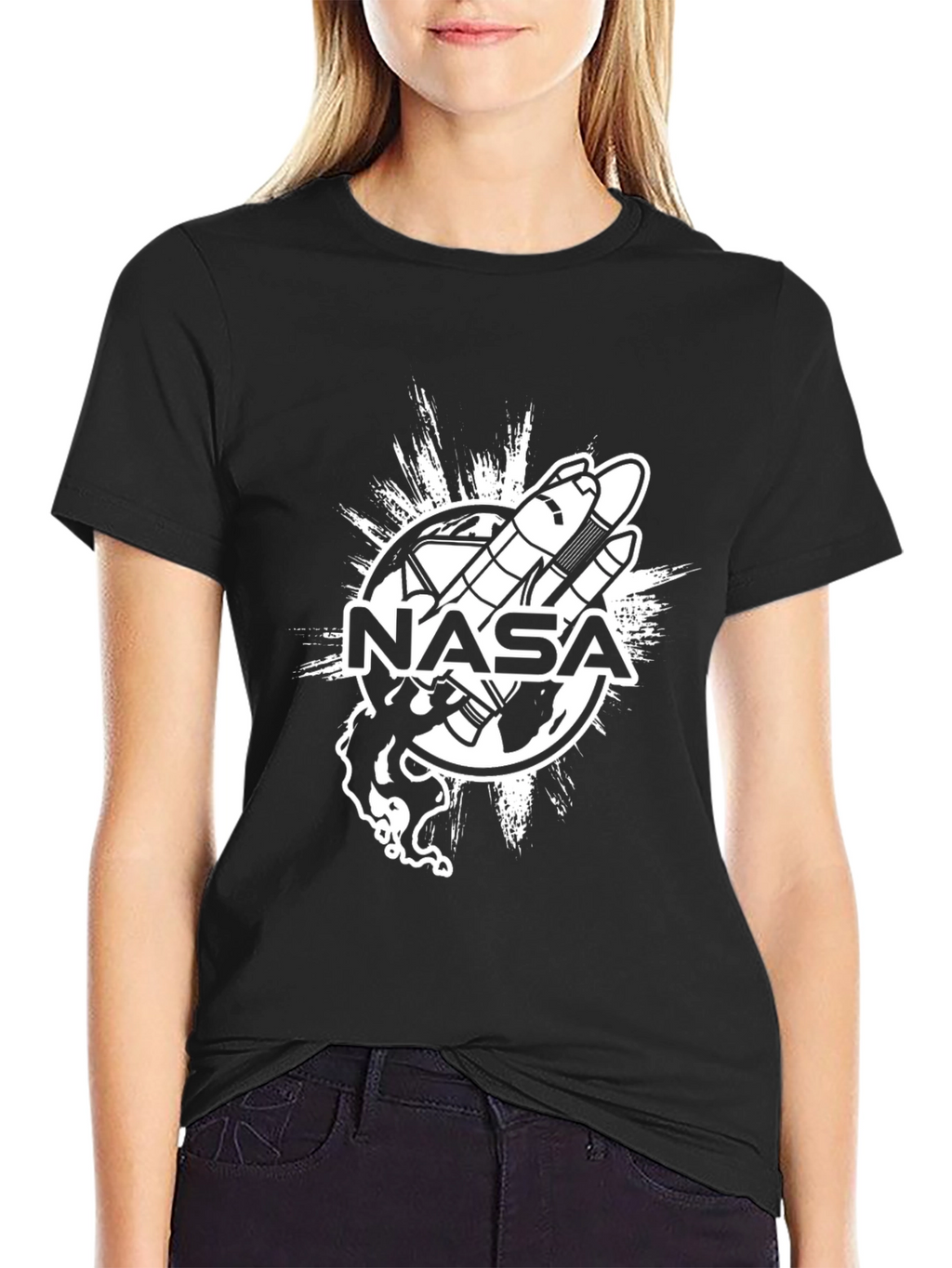 NASA Space Shuttle Graphic T-Shirt - Black