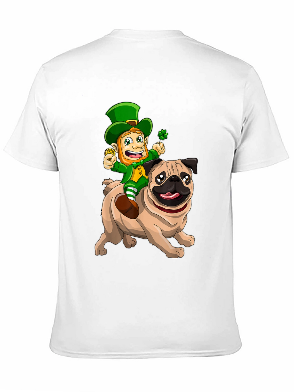 St. Patricks Day Leprechaun Riding a Pug T-Shirt