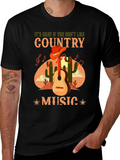 Country Music T-Shirt Guitar Cactus Tee