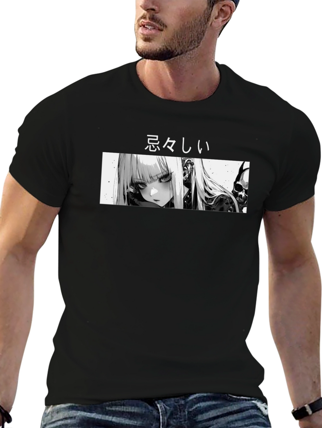 Anime Graphic Black T-Shirt