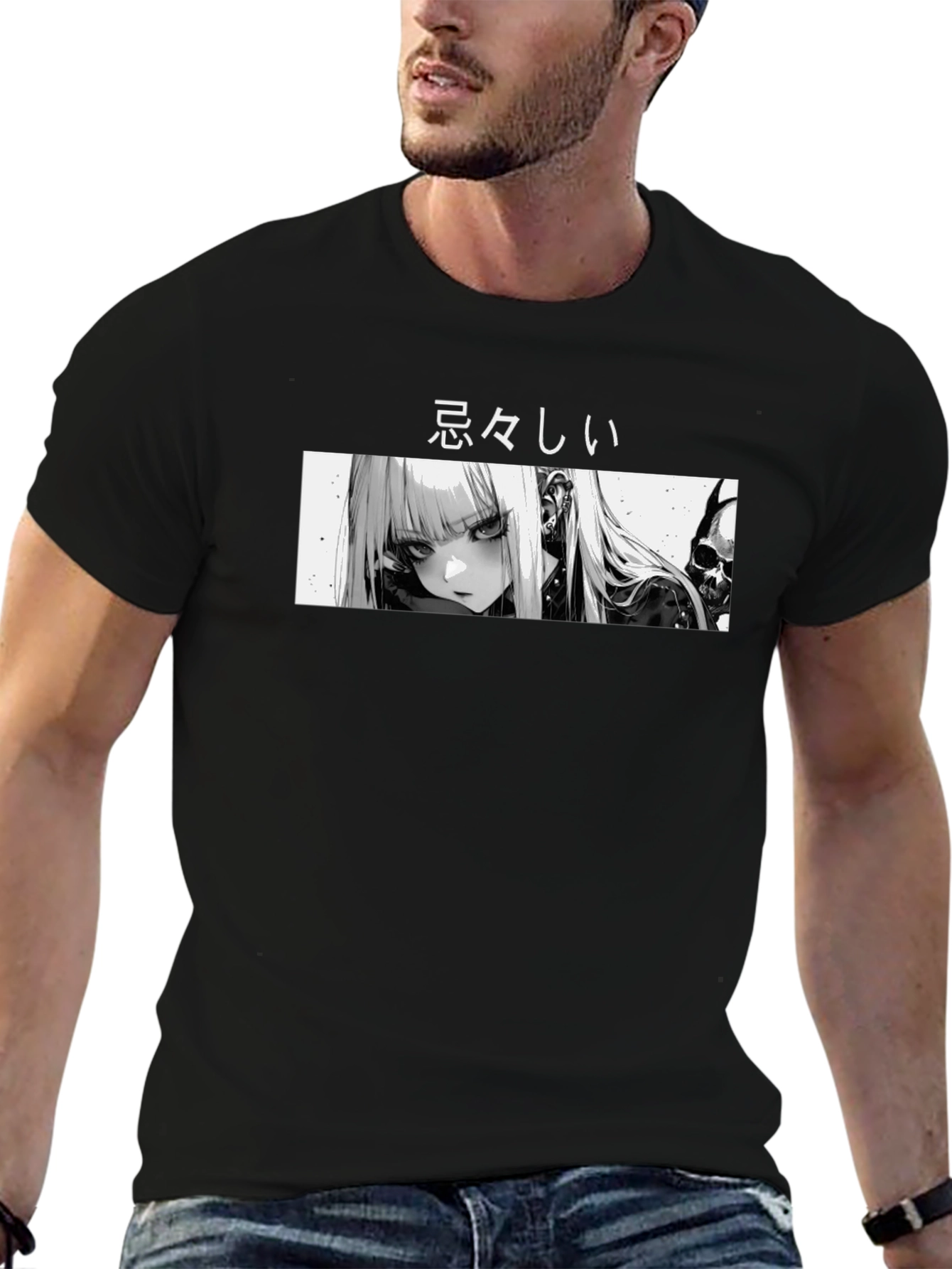 Anime Graphic Black T-Shirt
