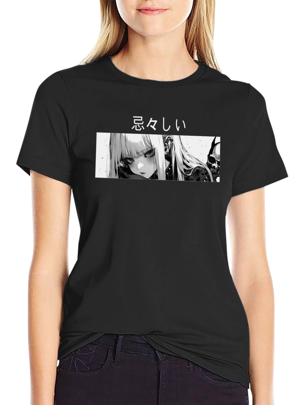 Anime Graphic Black T-Shirt