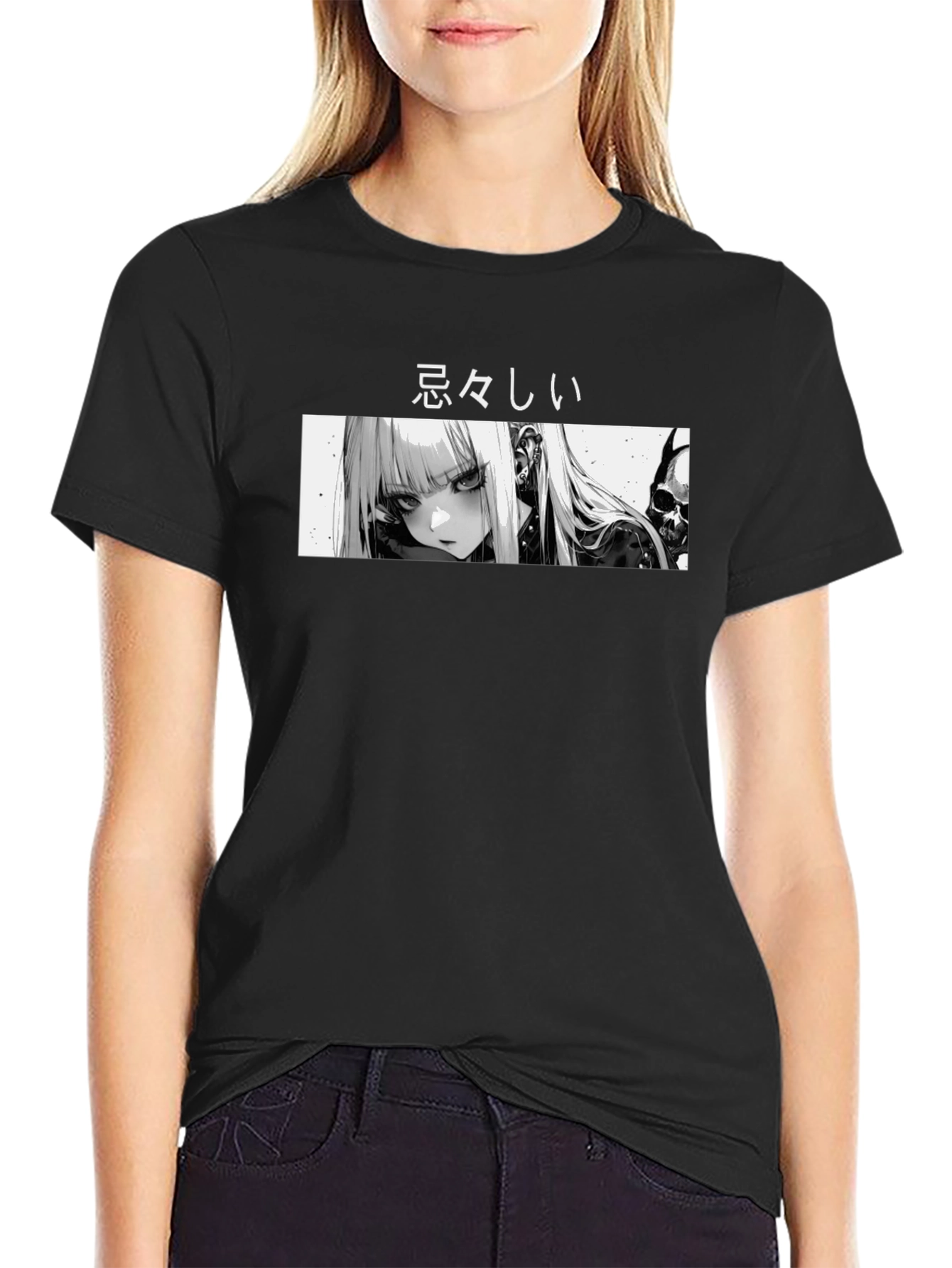 Anime Graphic Black T-Shirt